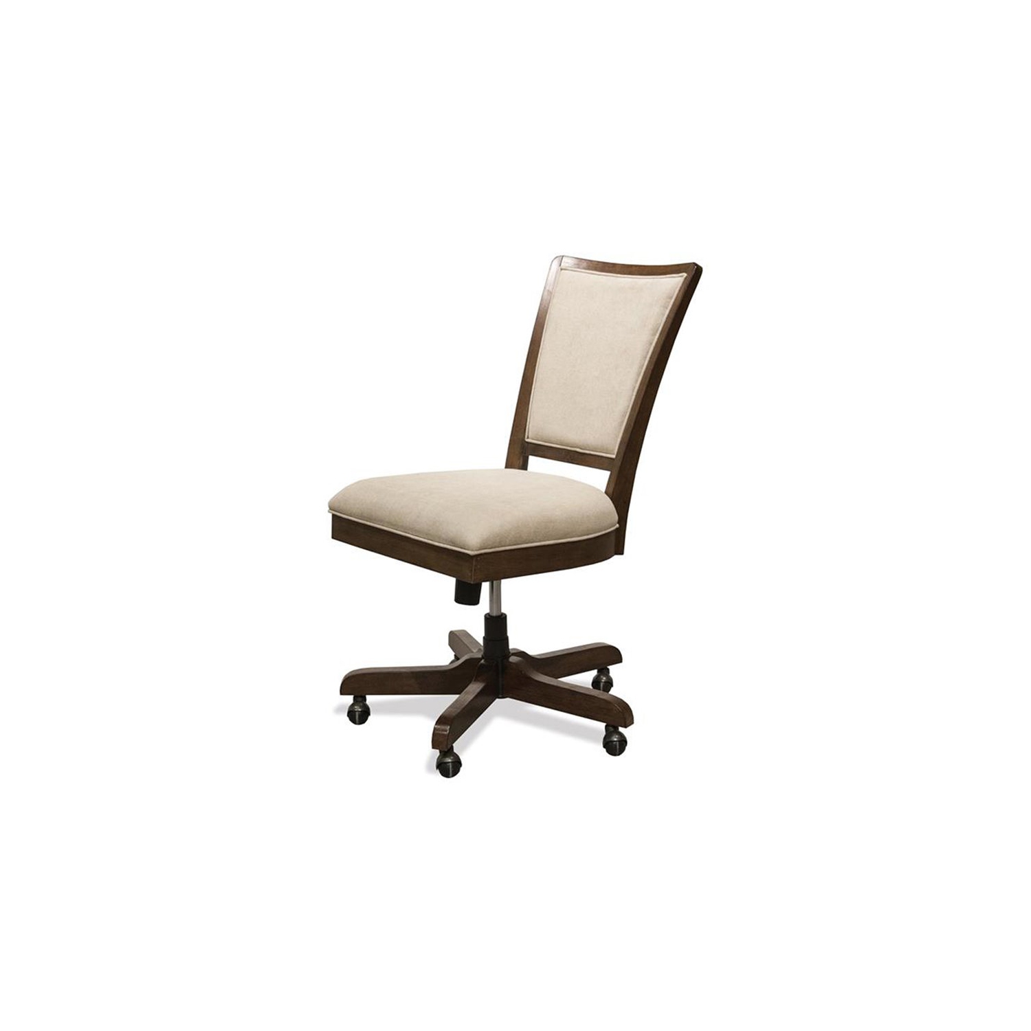 Bowery Hill Contemporary Upholstered Desk Chair in Plymouth Brown Oak
