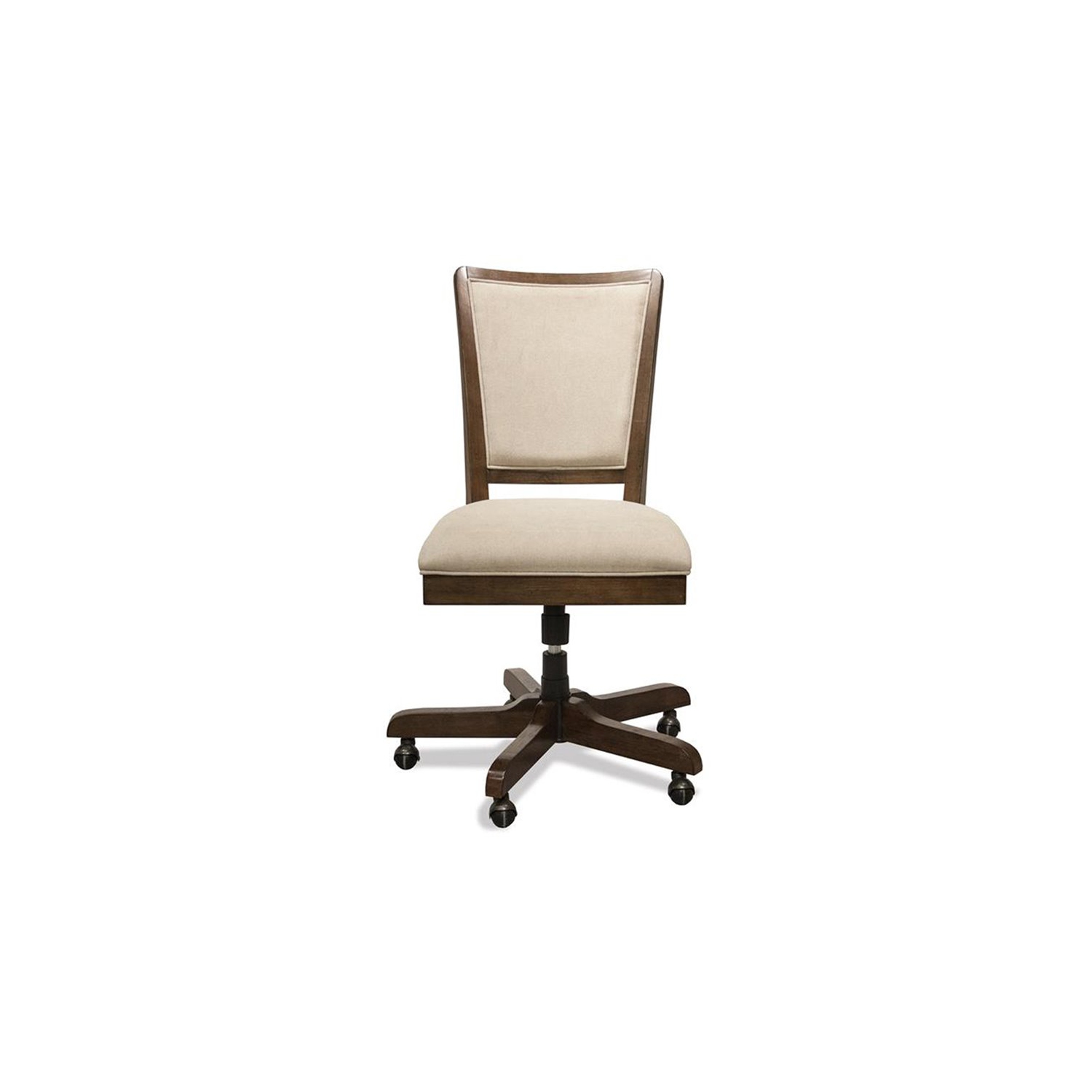 Bowery Hill Contemporary Upholstered Desk Chair in Plymouth Brown Oak