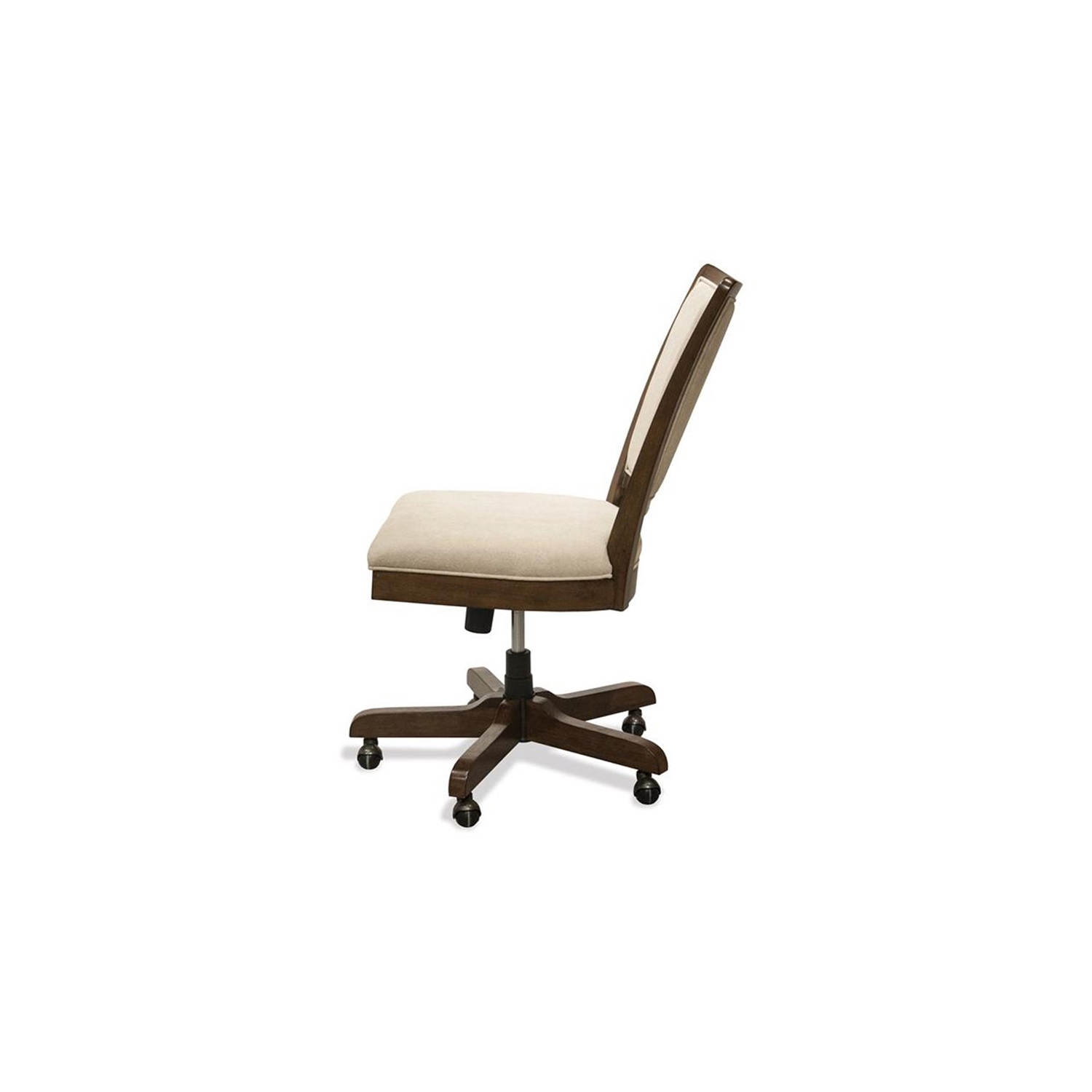 Bowery Hill Contemporary Upholstered Desk Chair in Plymouth Brown Oak