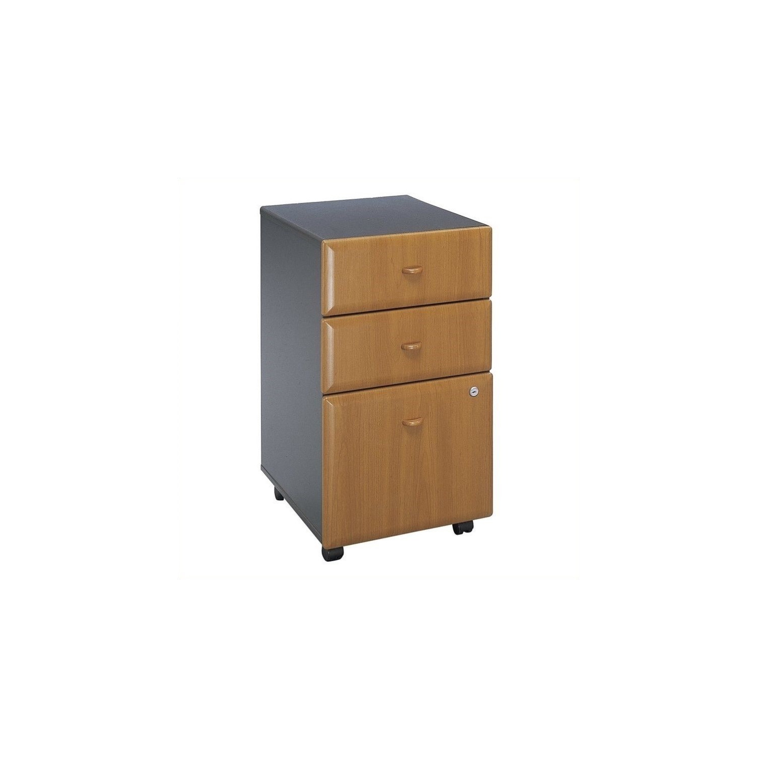 Scranton & Co 3 Drawer Mobile File Cabinet in Natural Cherry