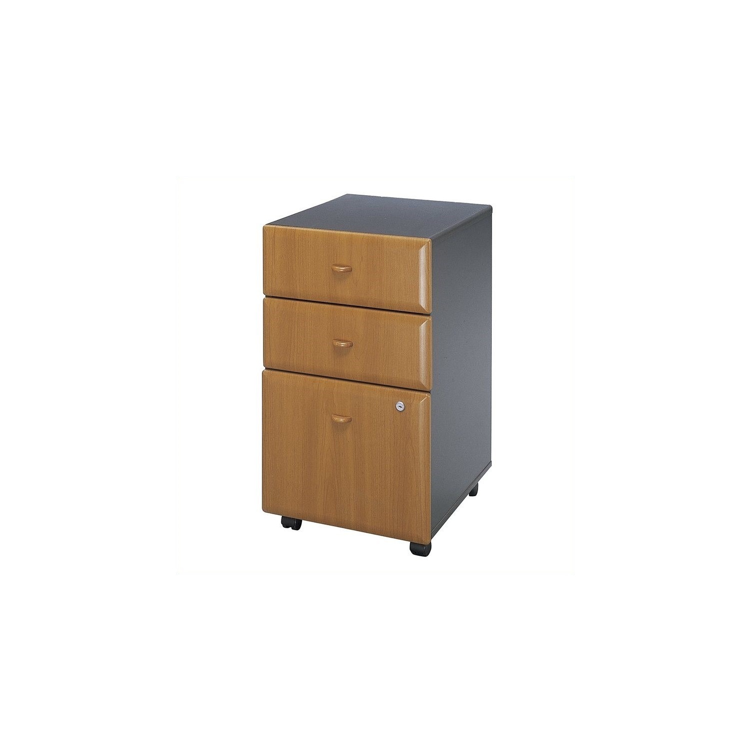 Scranton & Co 3 Drawer Mobile File Cabinet in Natural Cherry