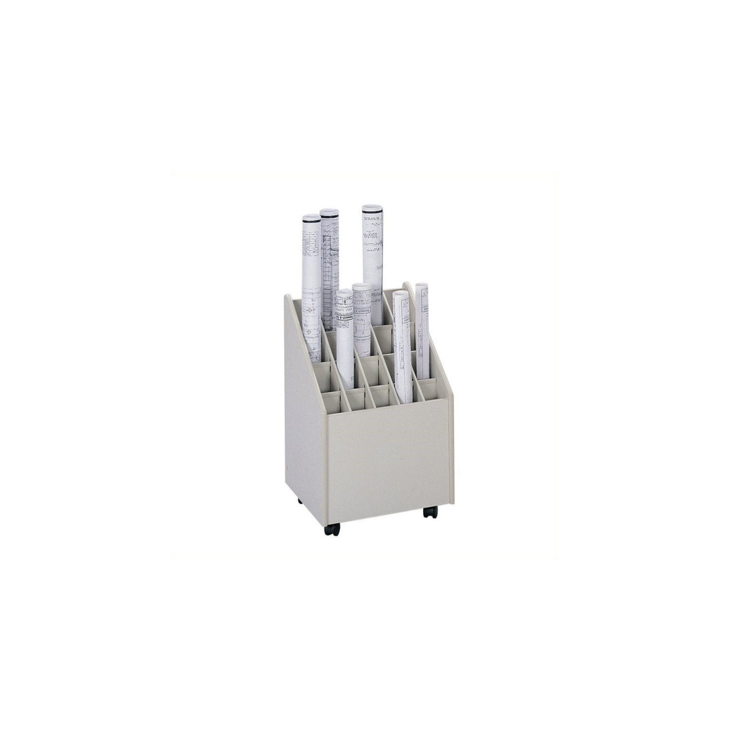 Scranton & Co 20 Compartment Mobile Roll Files Organizer in Putty