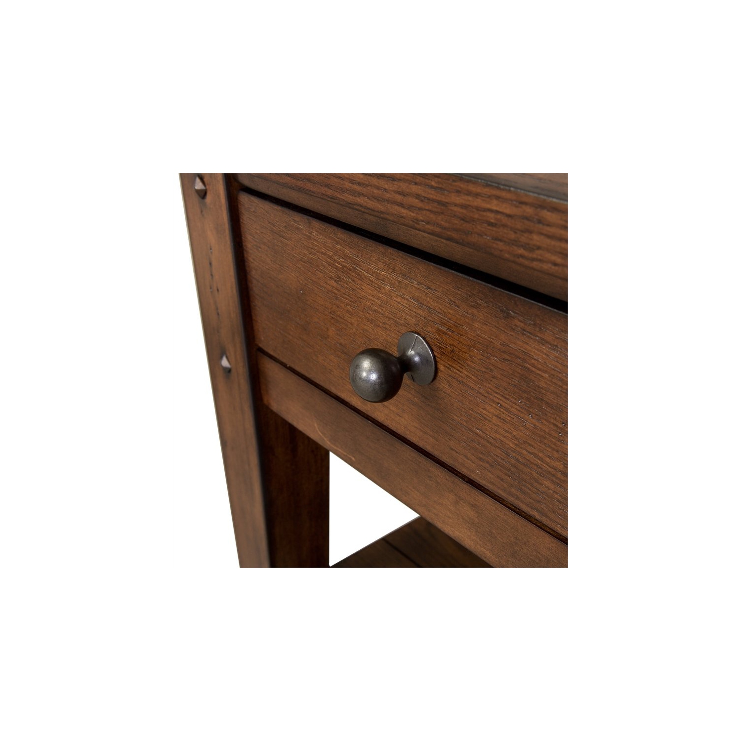 Pemberly Row Transitional Wood Chair Side Table in Dark Brown