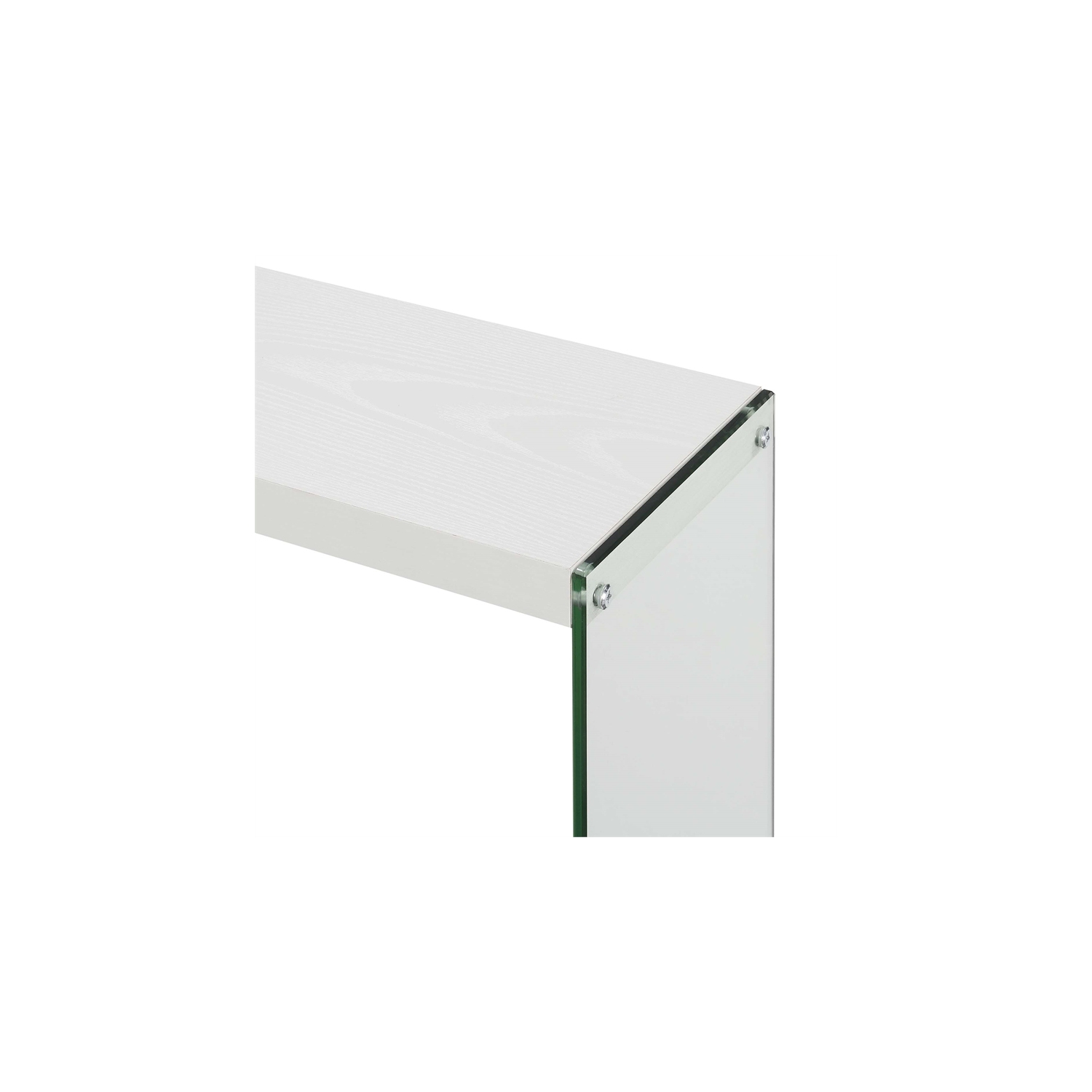 Convenience Concepts SoHo V Console Table with Shelf in White Wood Finish