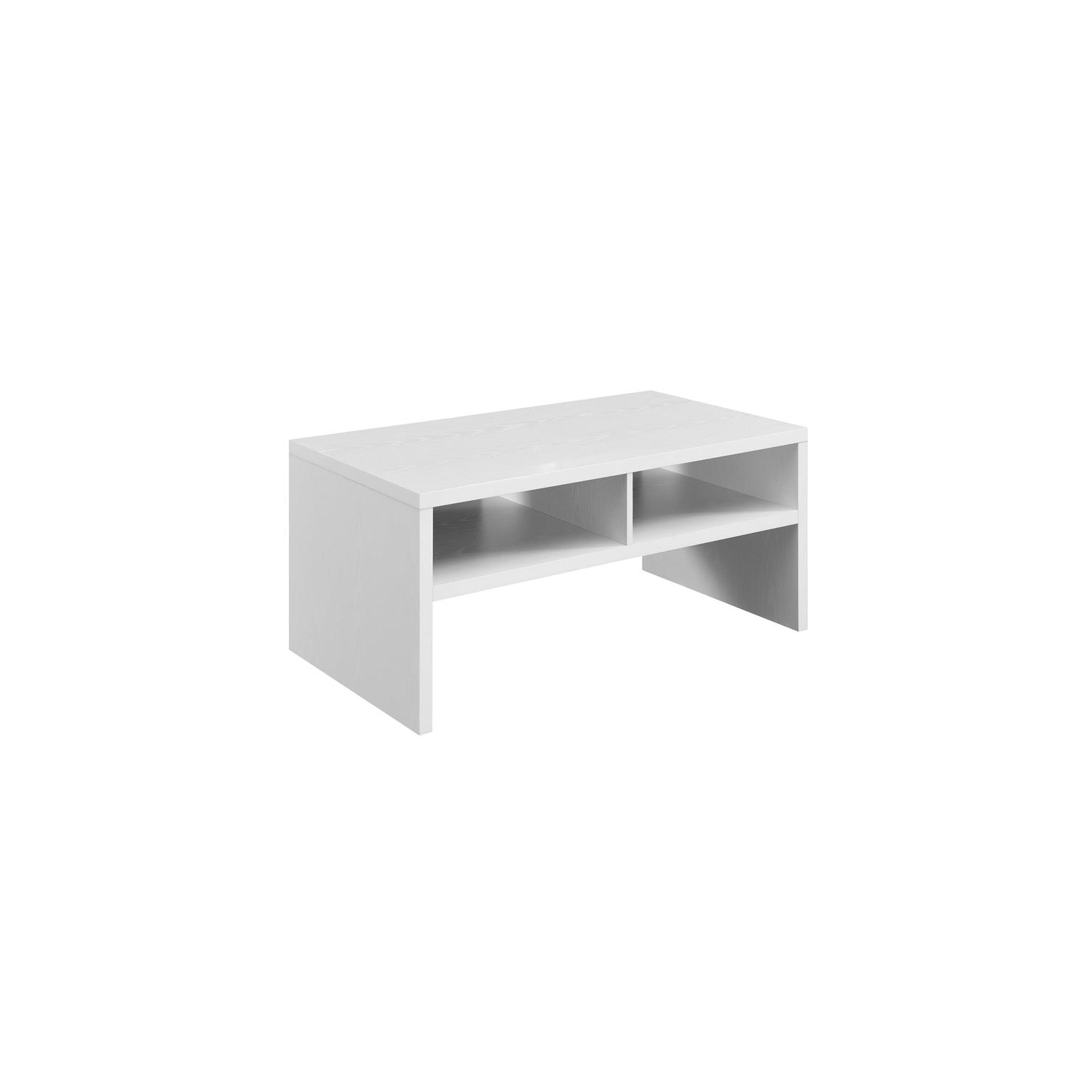 Northfield Admiral Deluxe Coffee Table with Shelves in White Wood Finish