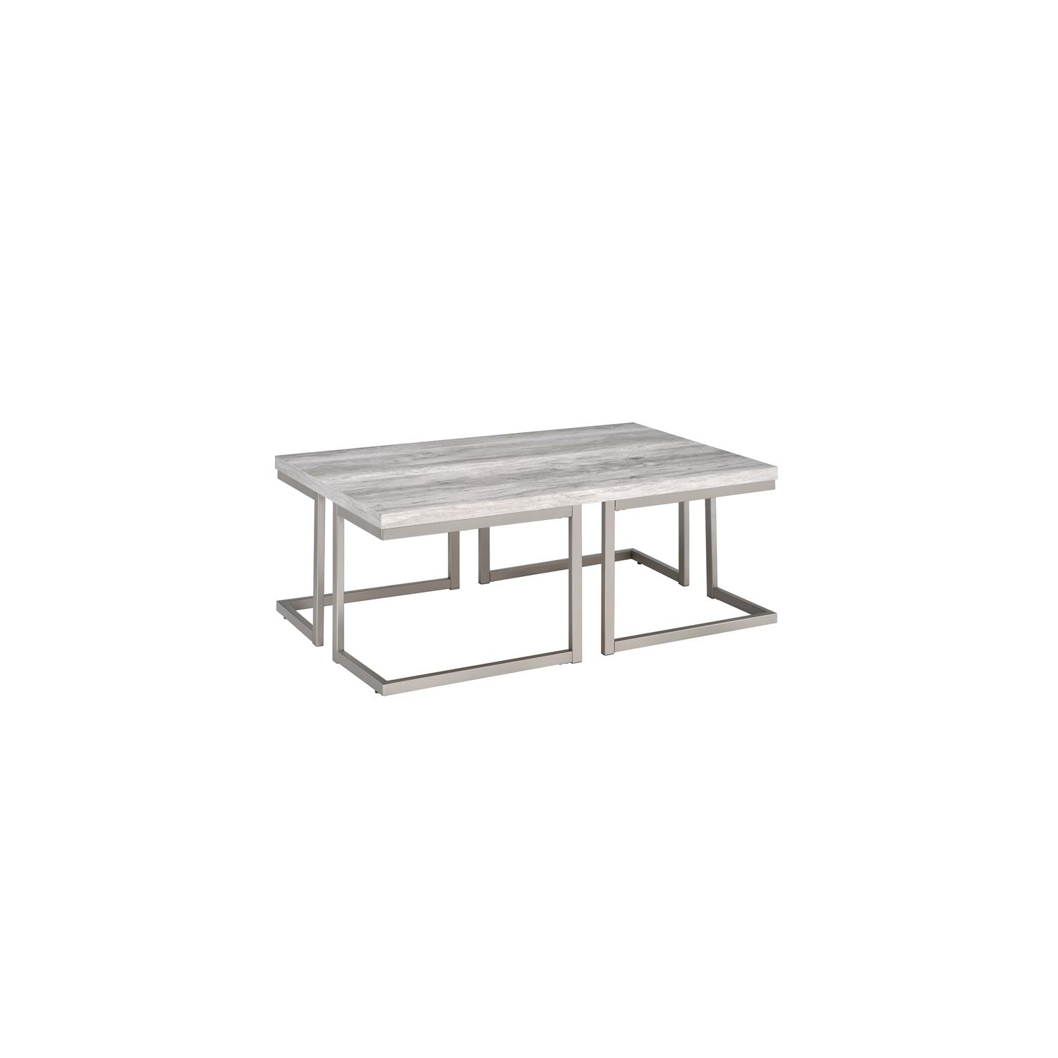 Bowery Hill Mid-Century Driftwood with Metal Base Cocktail Table