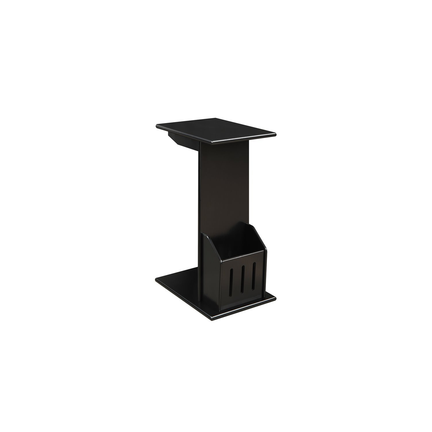 Pemberly Row Magazine C End Table in Black Wood Finish