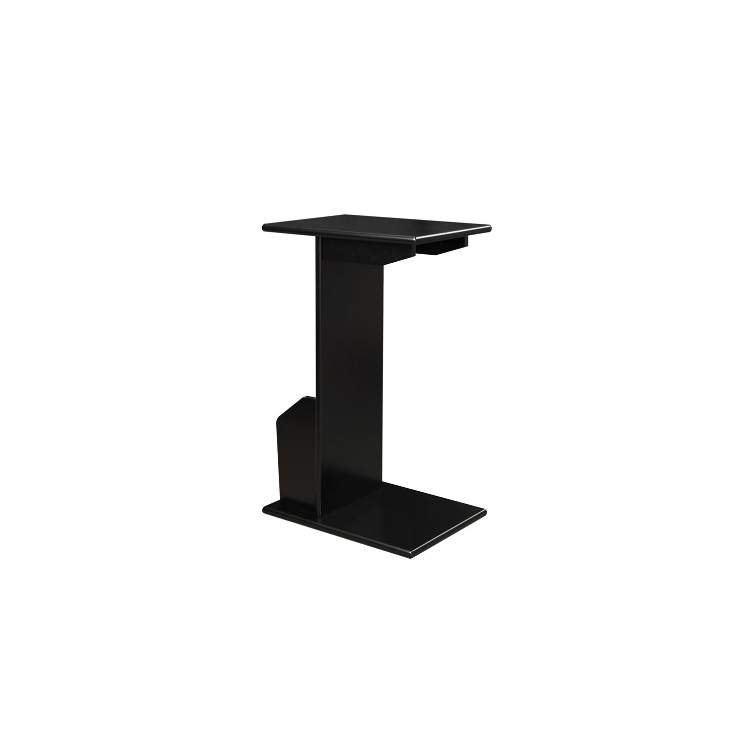 Pemberly Row Magazine C End Table in Black Wood Finish