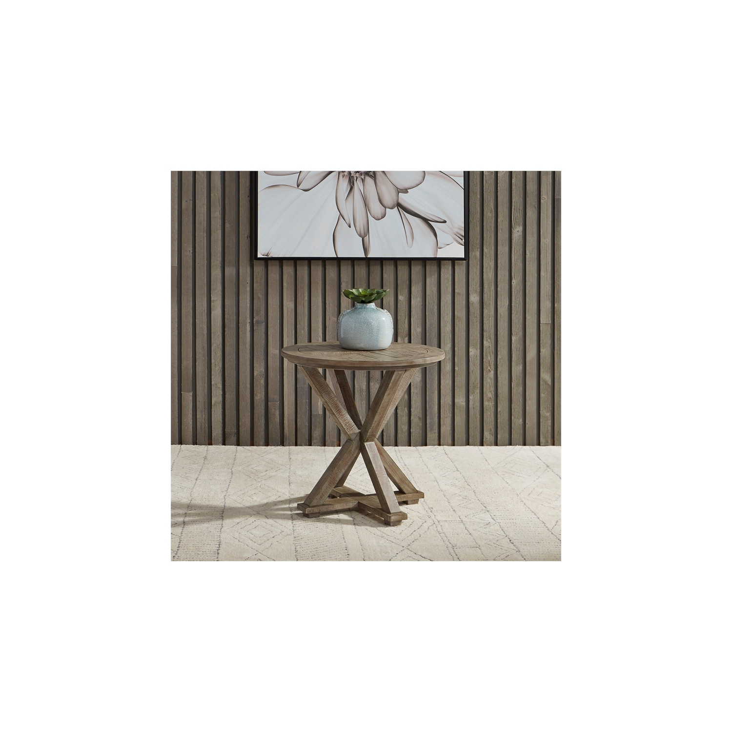 Parkland Falls Light Brown Round End Table