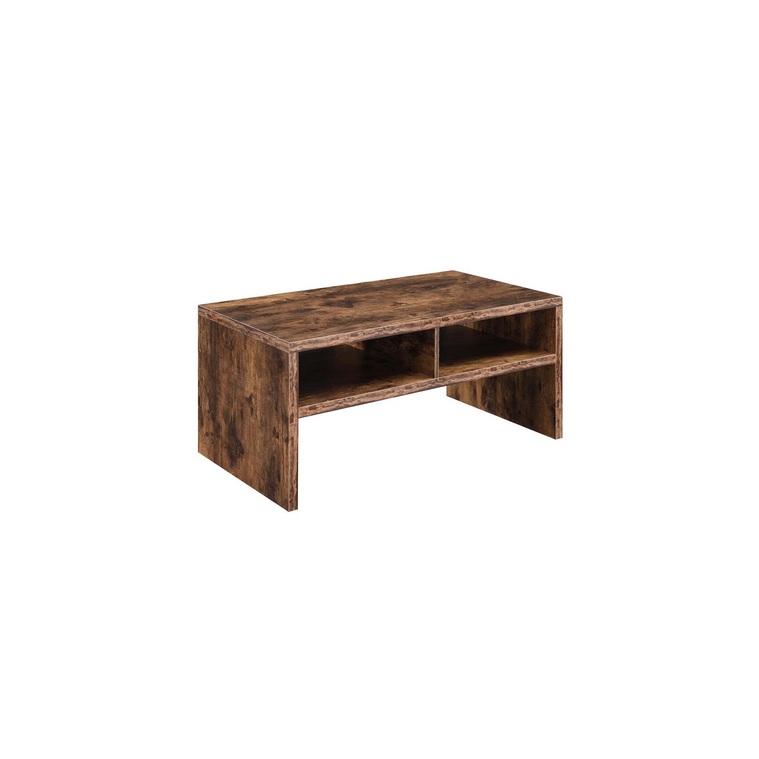 Northfield Admiral Deluxe Coffee Table with Shelves in Nutmeg Wood Finish