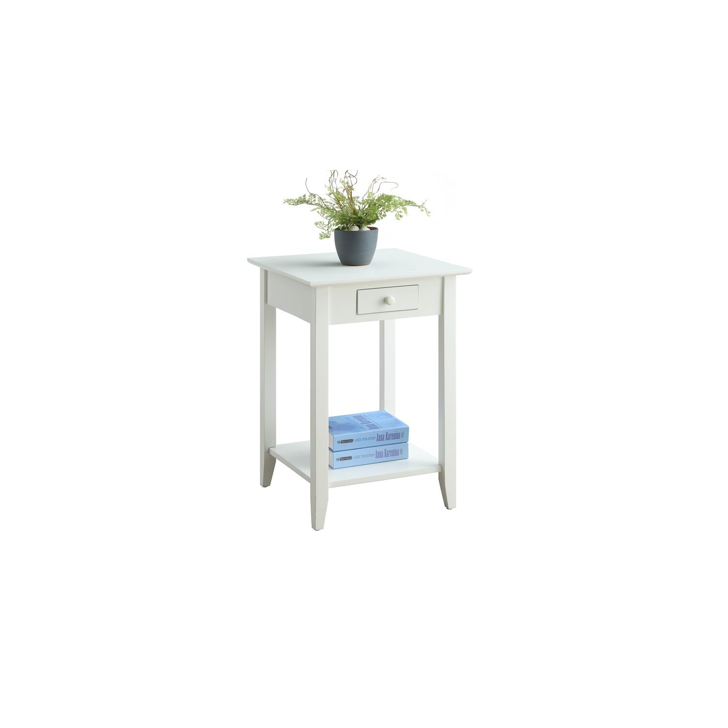Pemberly Row End Table in White Wood Finish