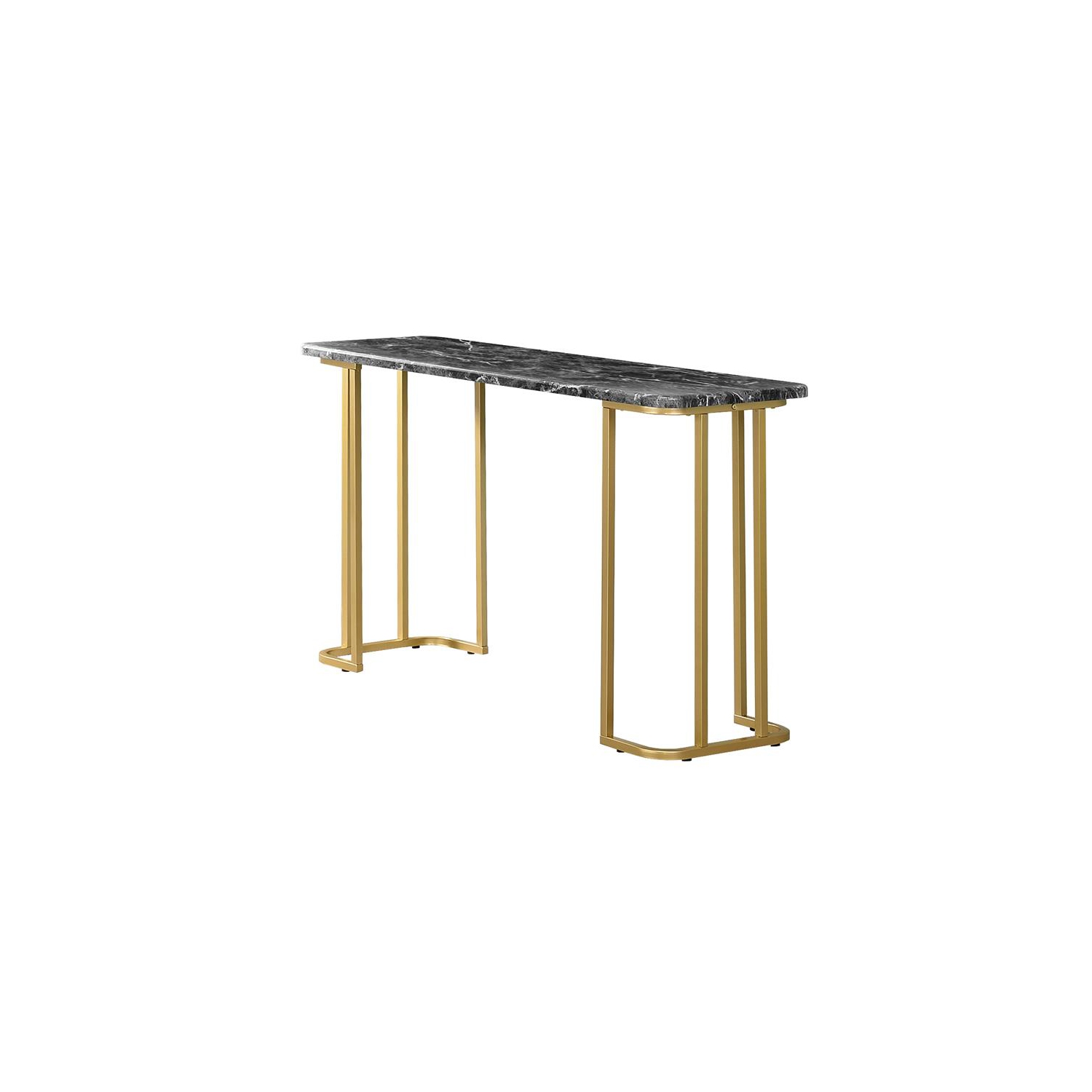 Bowery Hill Contemporary Metal Console Table in Black and Gold