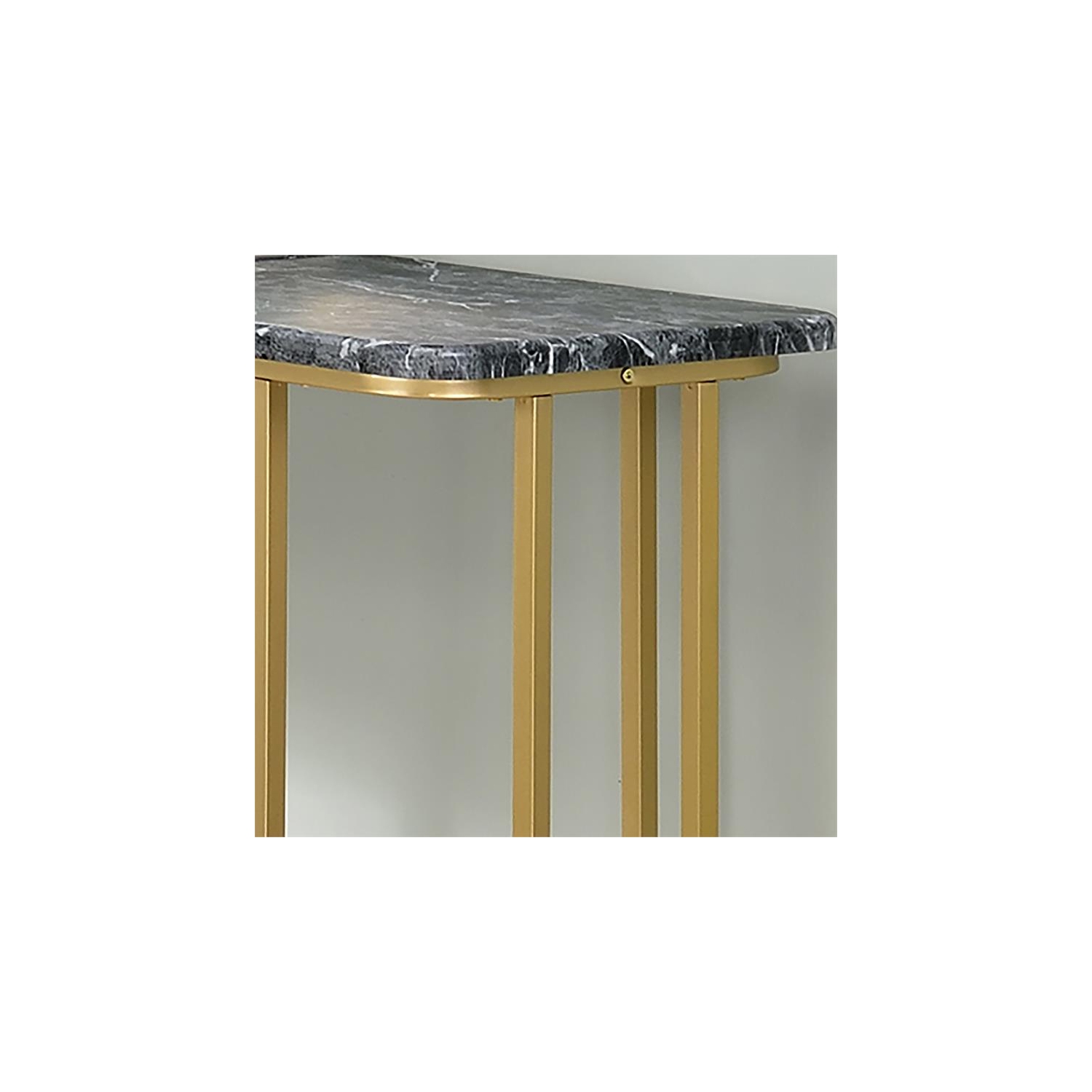 Bowery Hill Contemporary Metal Console Table in Black and Gold