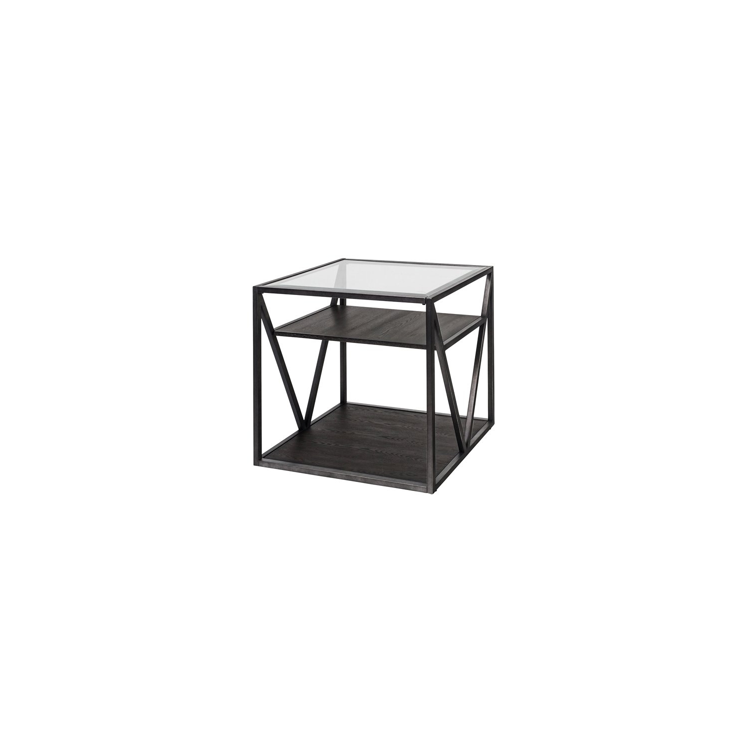 Pemberly Row Industrial Wood End Table in Gray