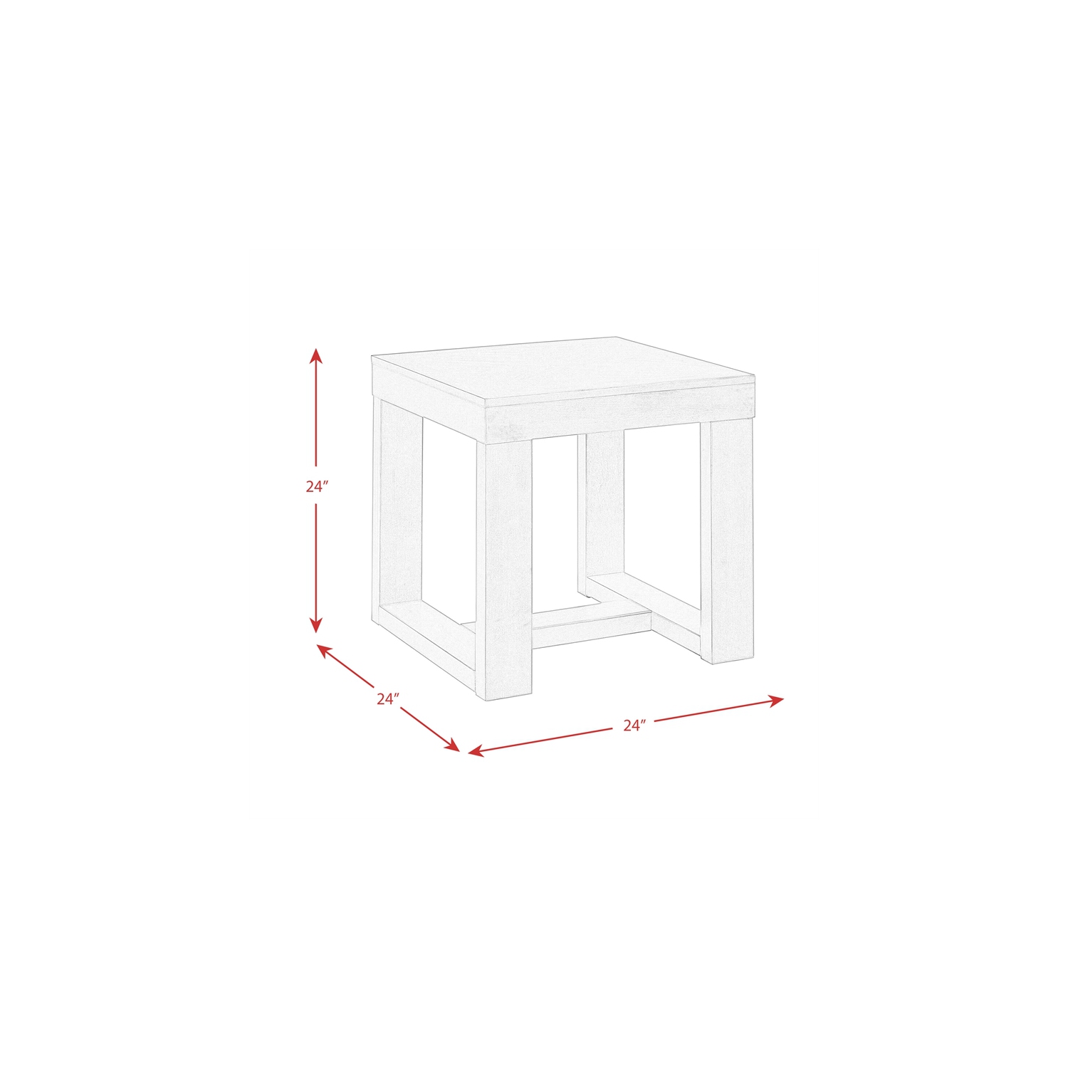 Table d’extrémité carrée Drew de Picket House Furnishings