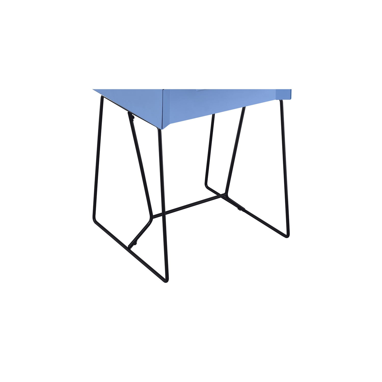 Furniture of America Eva Contemporary Metal 1-Drawer End Table in Blue