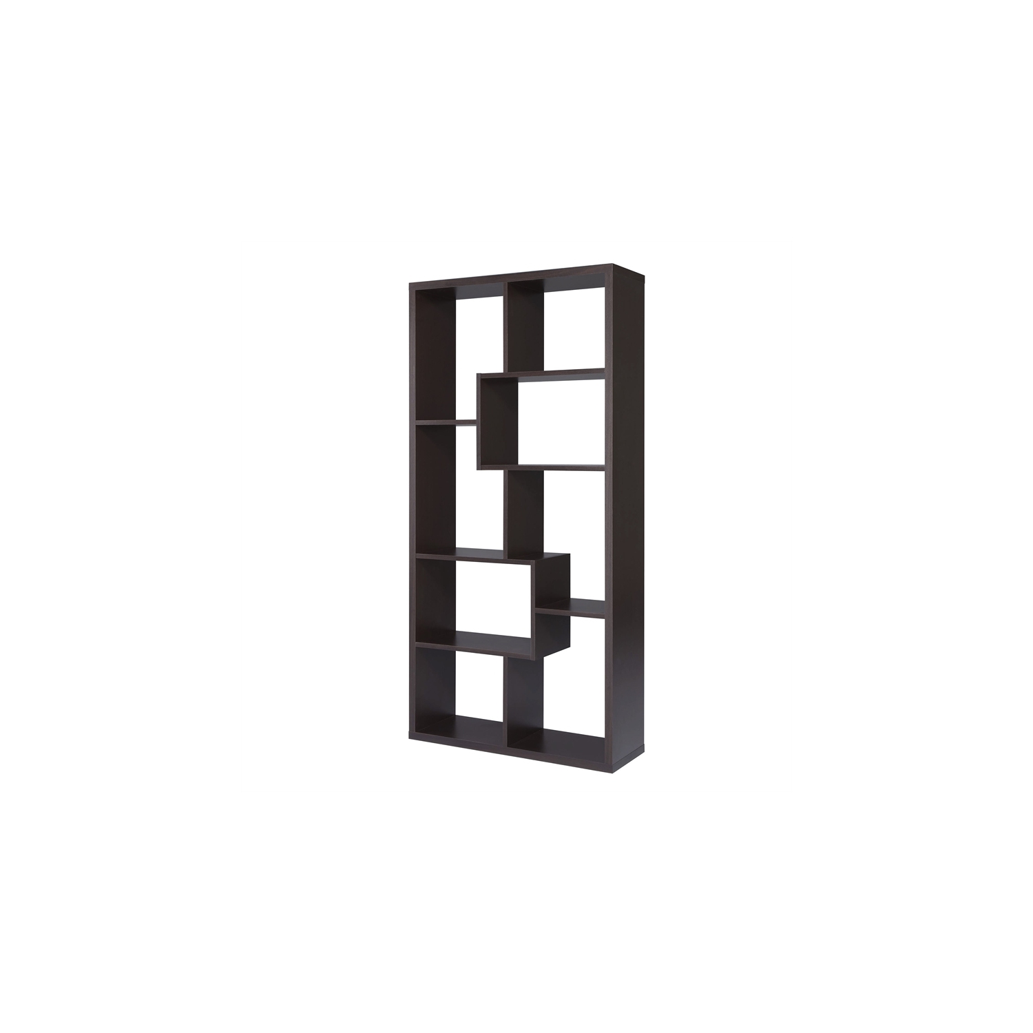 Furniture of America Adeo Contemporary Wood 10-Shelf Bookcase in Walnut