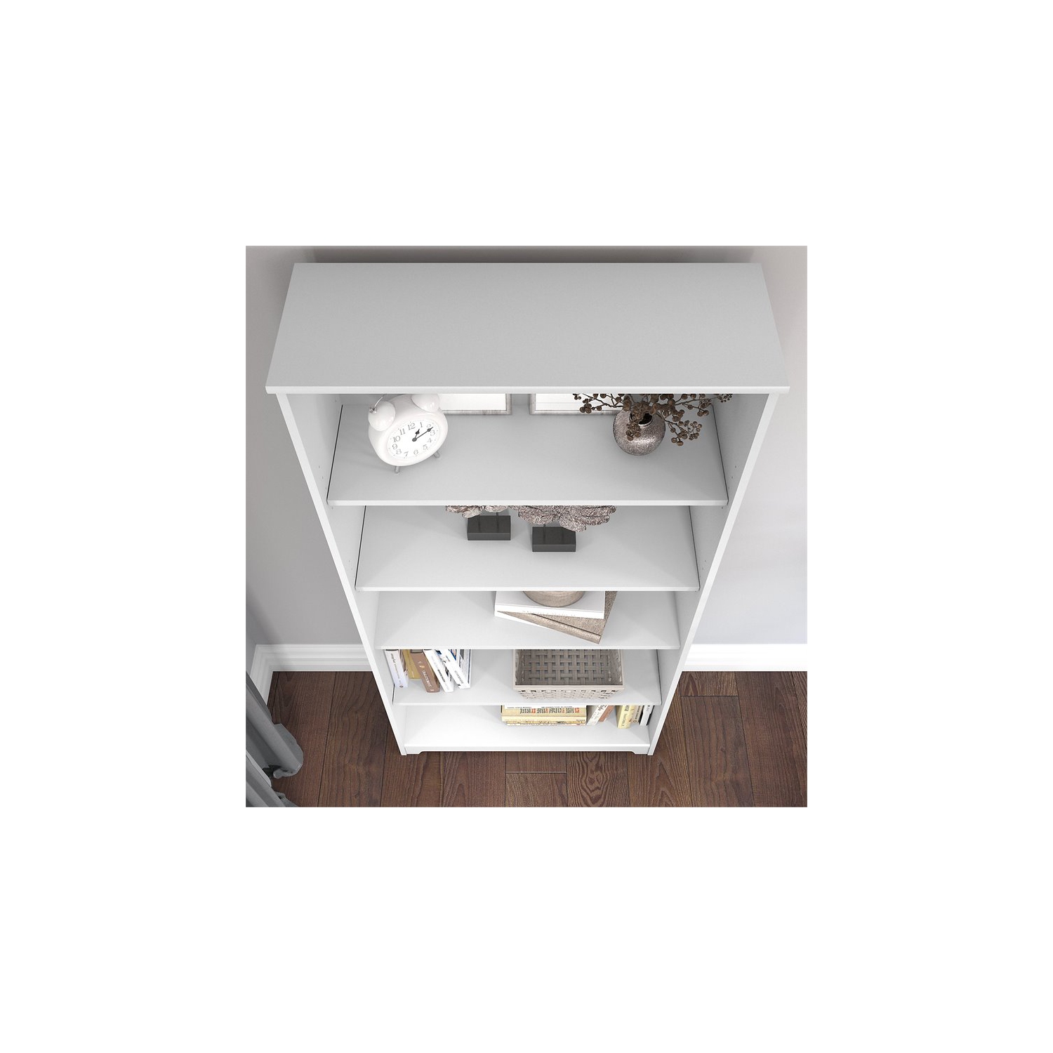 Bowery Hill Furniture 5 Shelf Bookcase in White