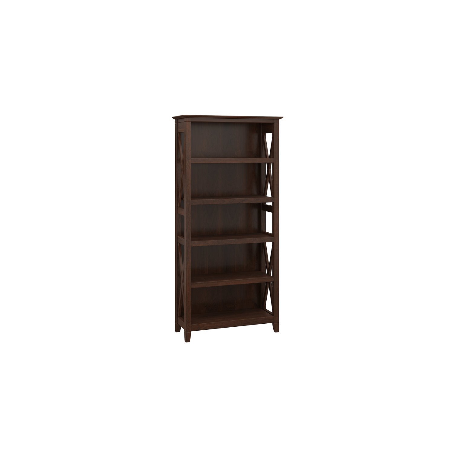 Scranton & Co Furniture Key West 5 Shelf Bookcase in Bing Cherry