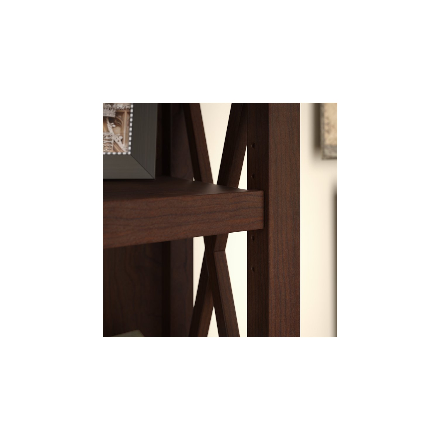 Scranton & Co Furniture Key West 5 Shelf Bookcase in Bing Cherry