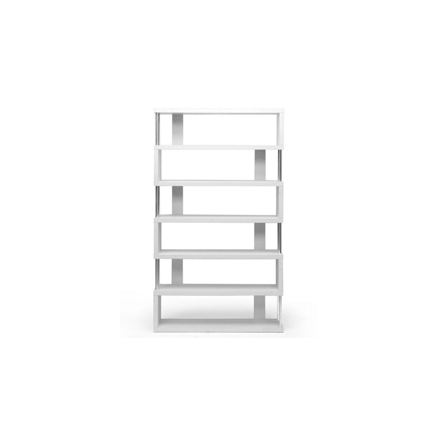 Scranton & CO 6 Shelf Modern Bookcase in White