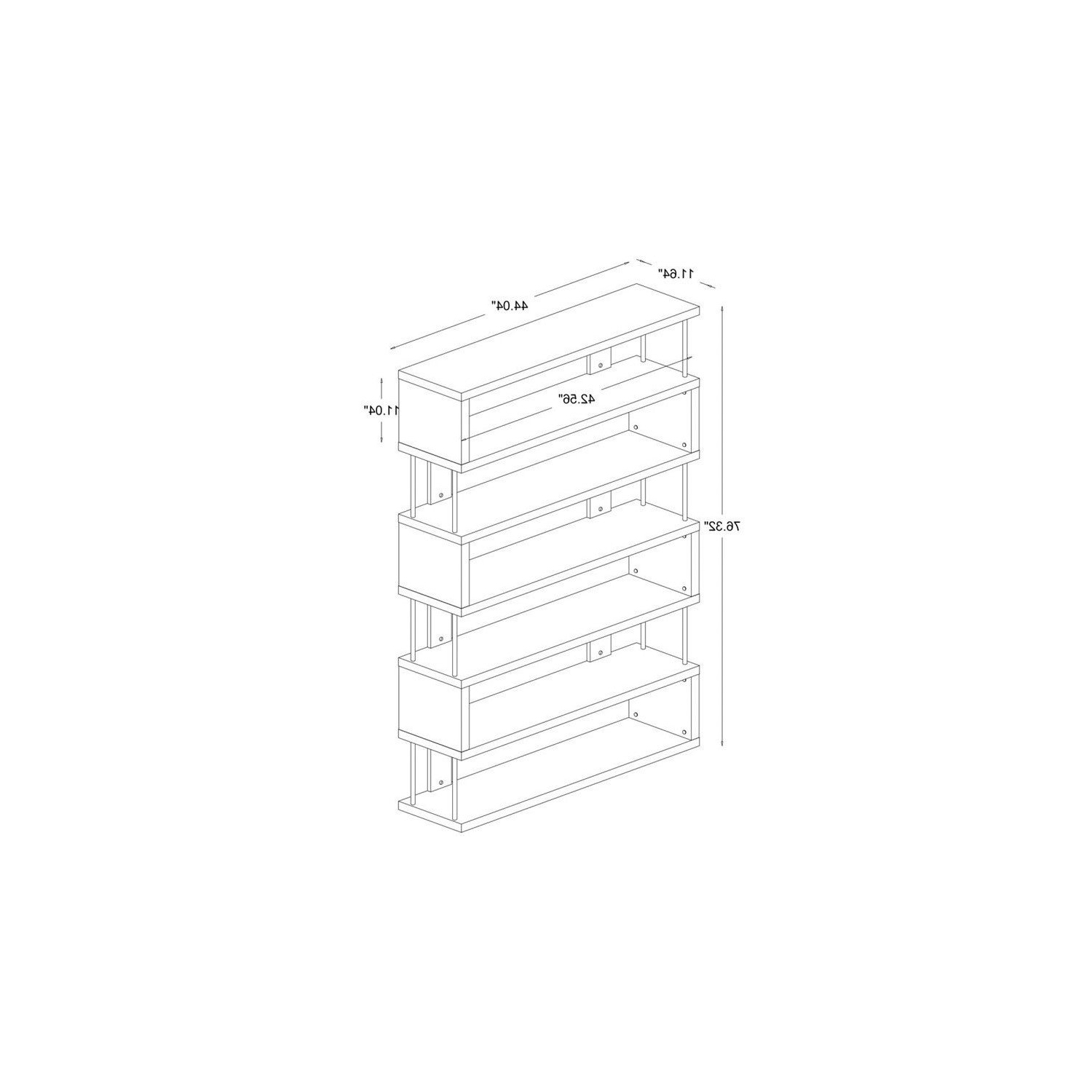Scranton & CO 6 Shelf Modern Bookcase in White