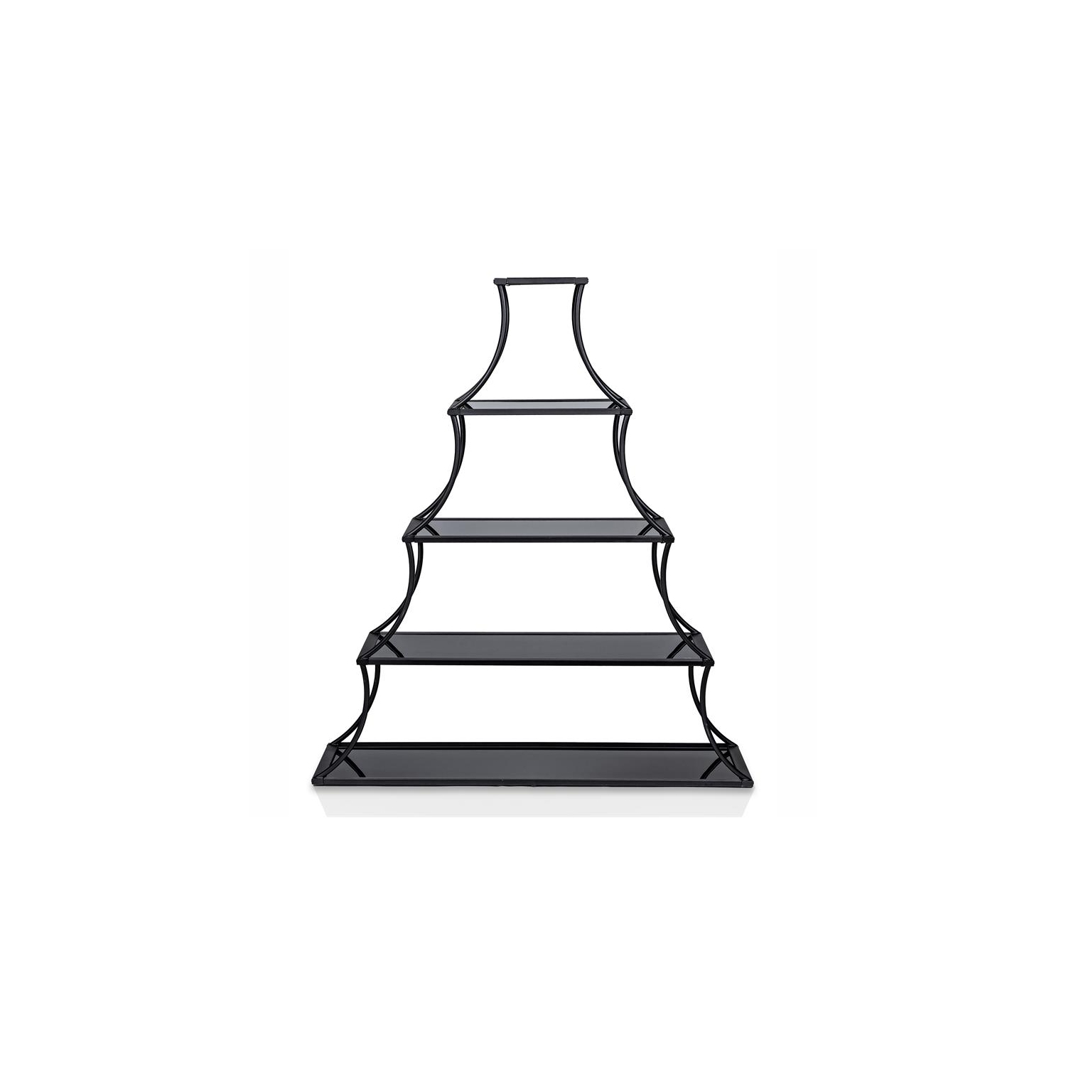 Furniture of America Kladden Industrial Metal 5-Shelf Bookcase in Sand Black