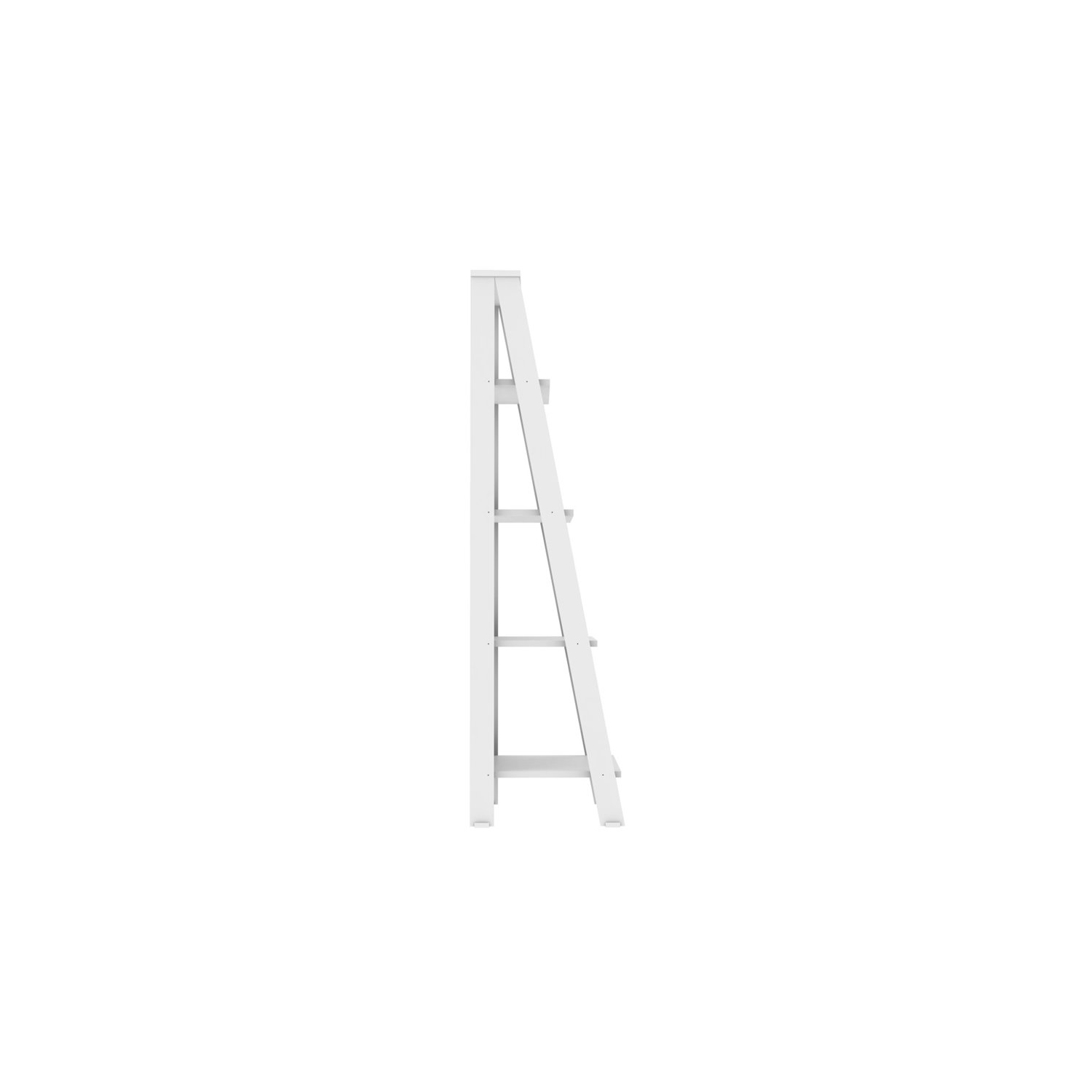 Pemberly Row 4-Shelf Wood Ladder Bookcase in White