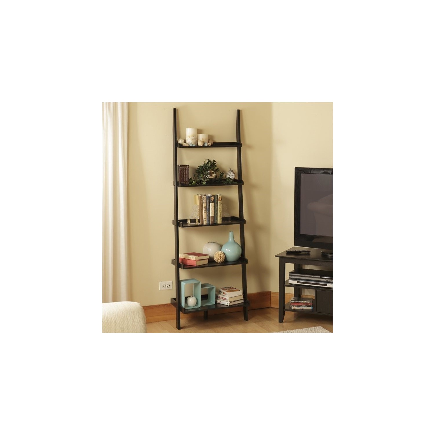 Scranton & Co Ladder Bookshelf in Black