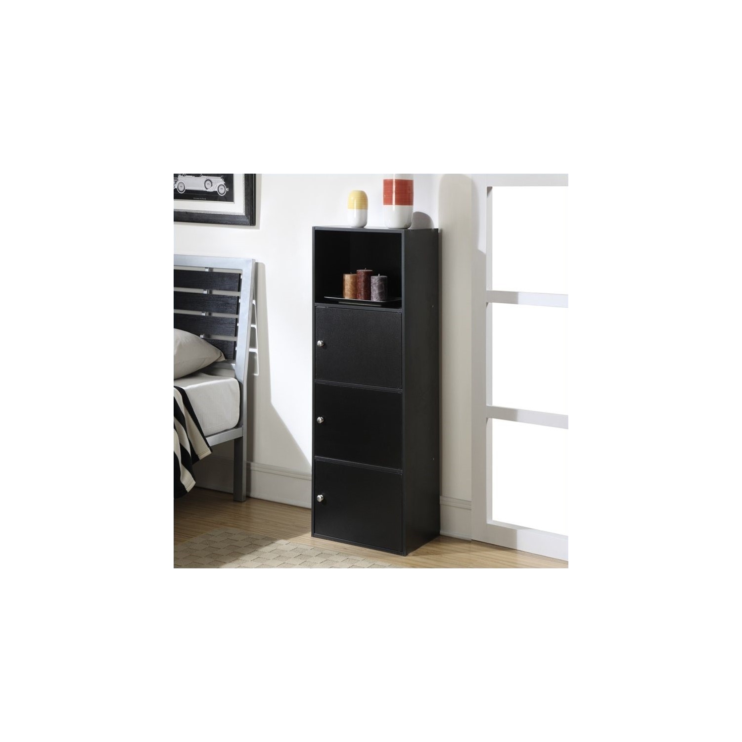 Pemberly Row 3 Door Cabinet in Black