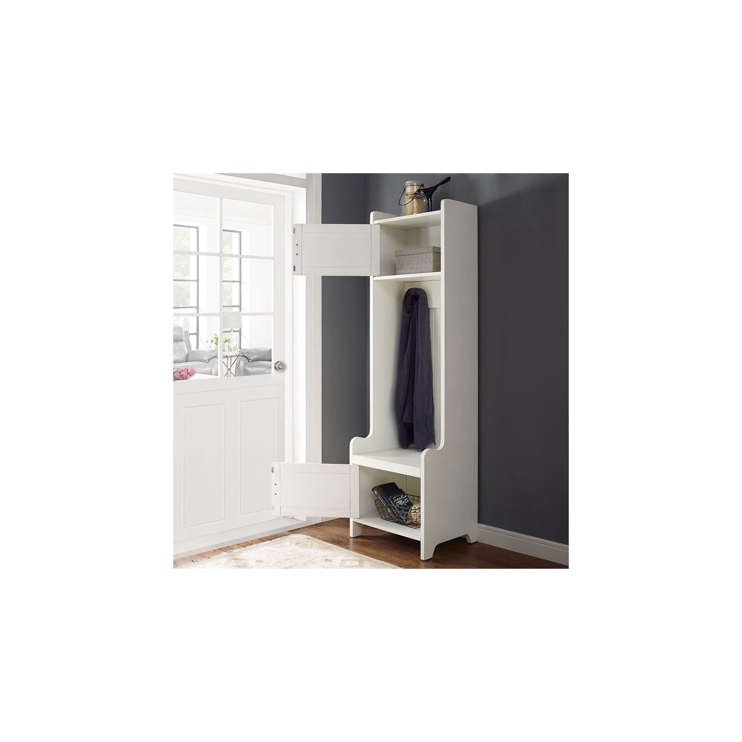 Crosley – Portemanteau Fremont Hall en blanc vieilli