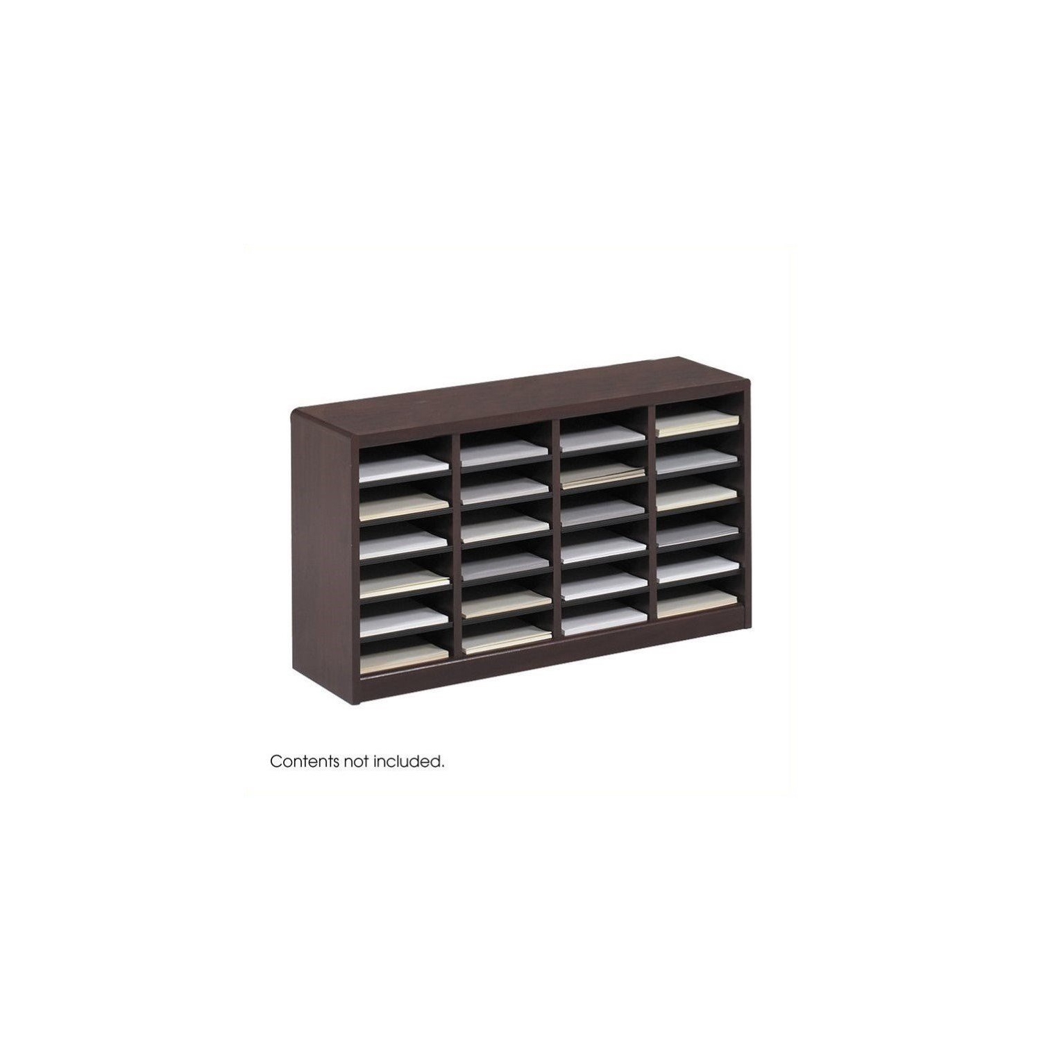 Scranton & Co Mahogany Wood Mail Organizer - 24 Compartments