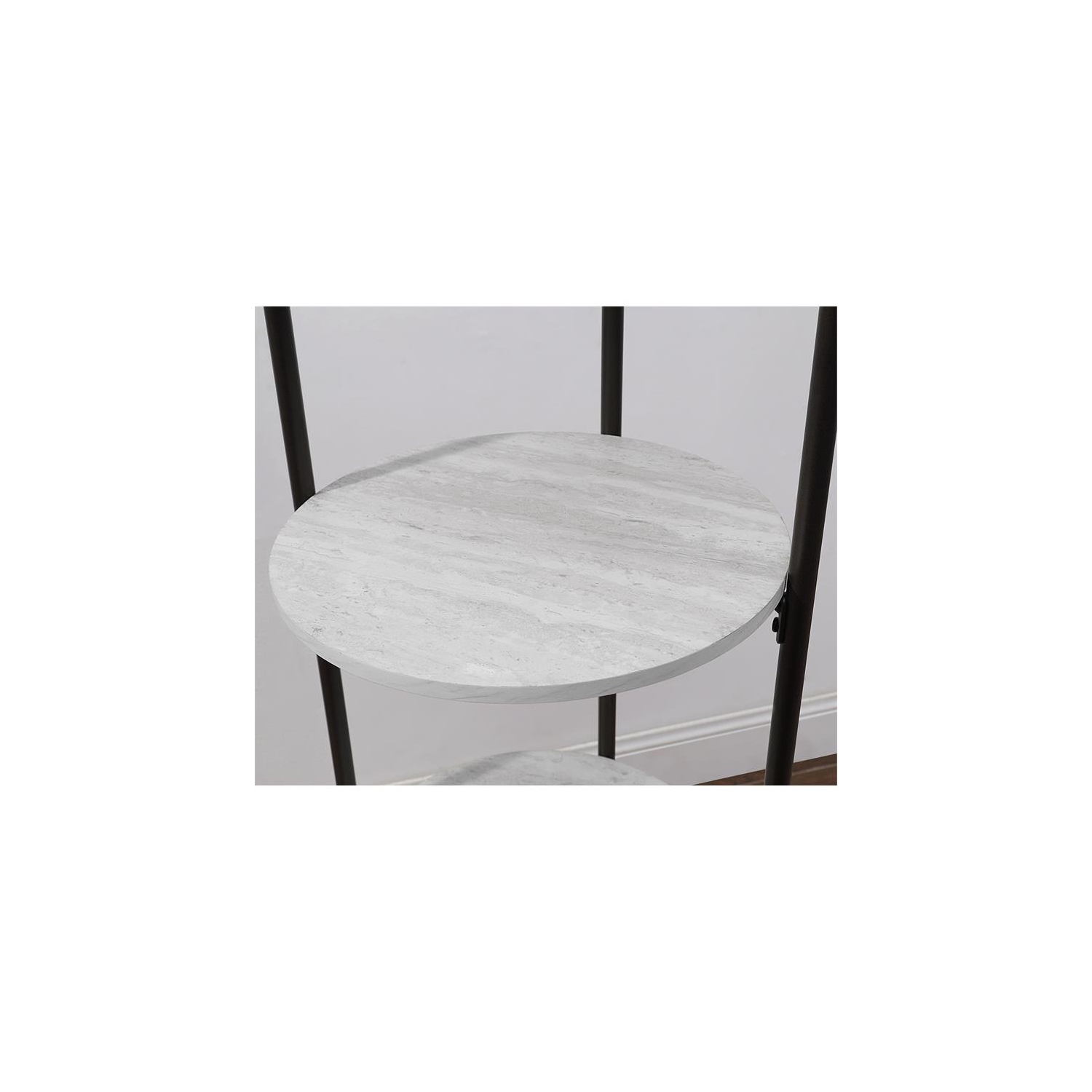 Furniture of America Jovie Industrial Metal Coat Stand with Mirror in White