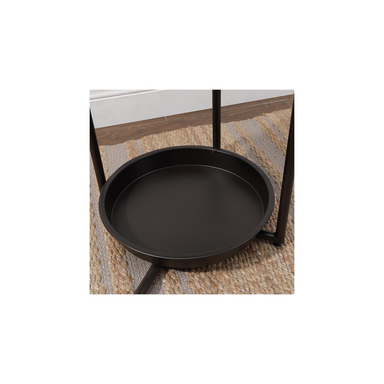 Furniture of America Jovie Industrial Metal Coat Stand with Mirror in White