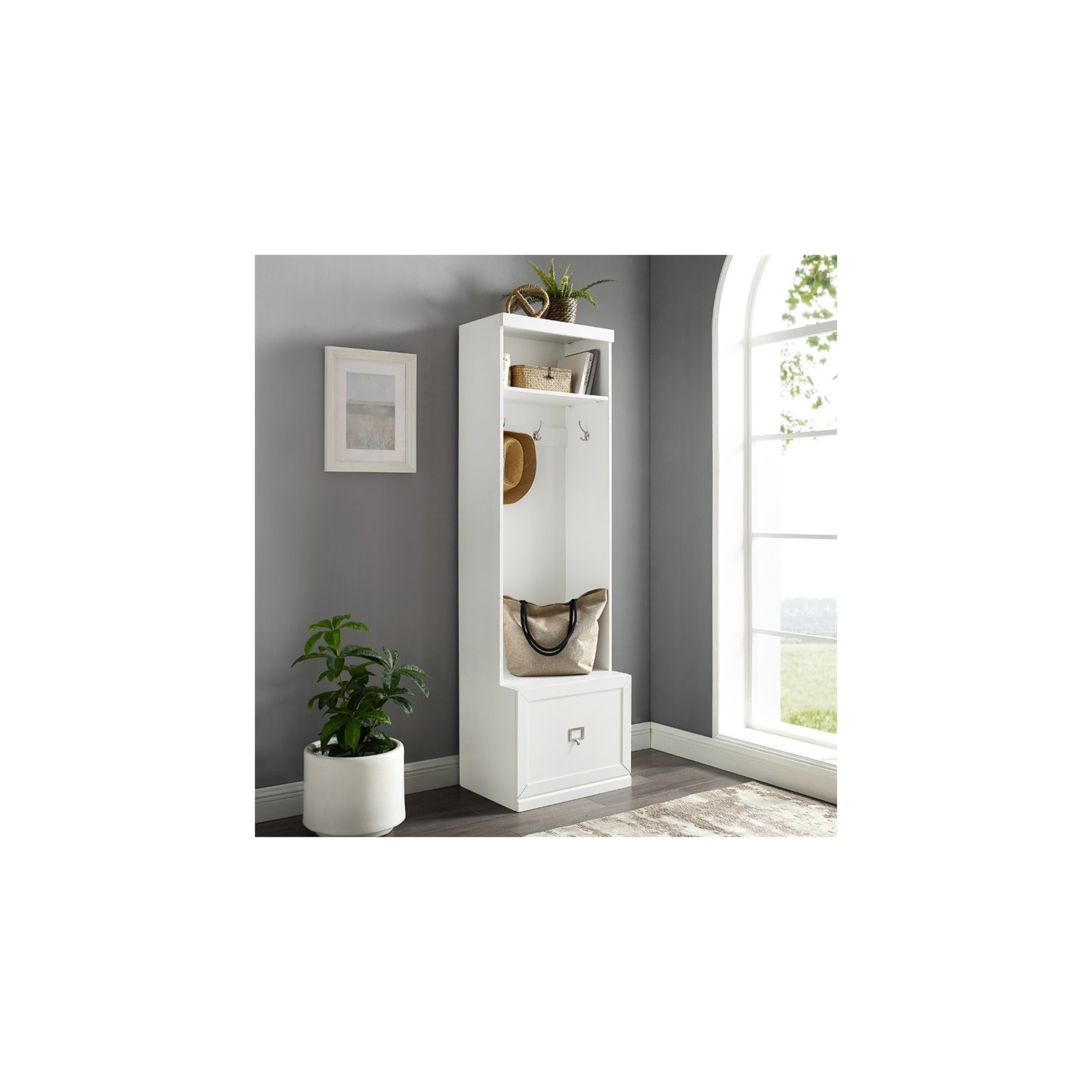 Crosley – Portemanteau Harper, blanc