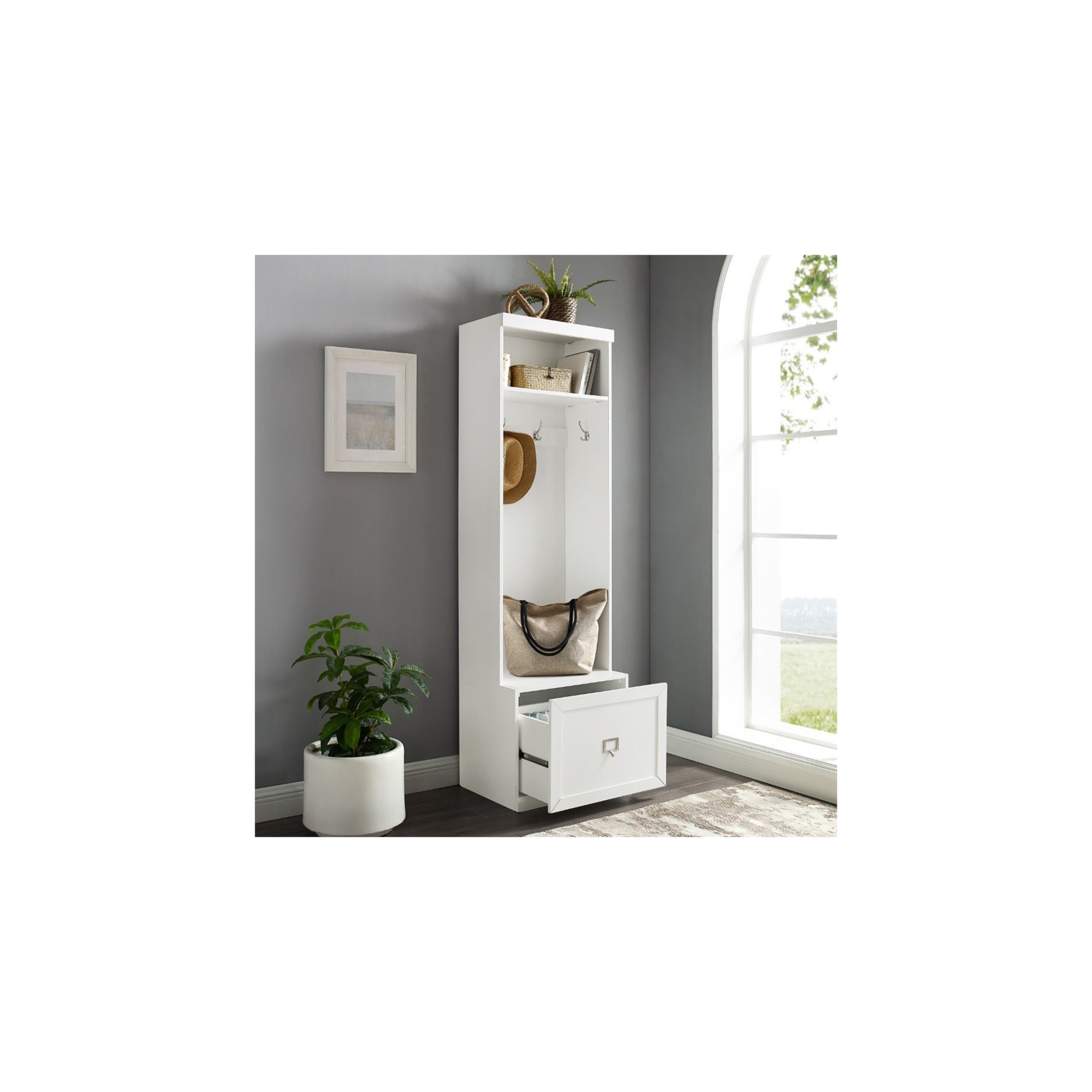 Crosley – Portemanteau Harper, blanc