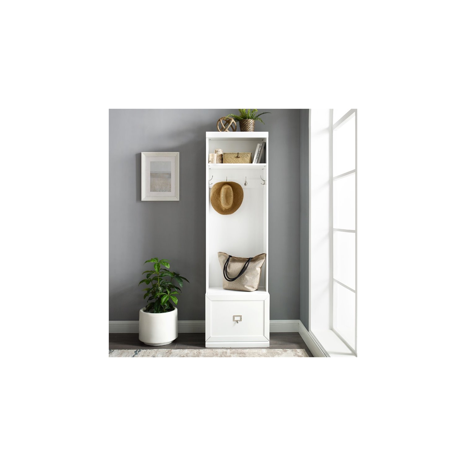 Crosley – Portemanteau Harper, blanc