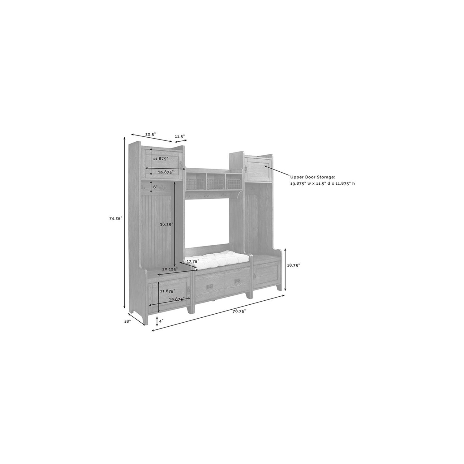 Crosley Fremont Hall Tree in Distressed White