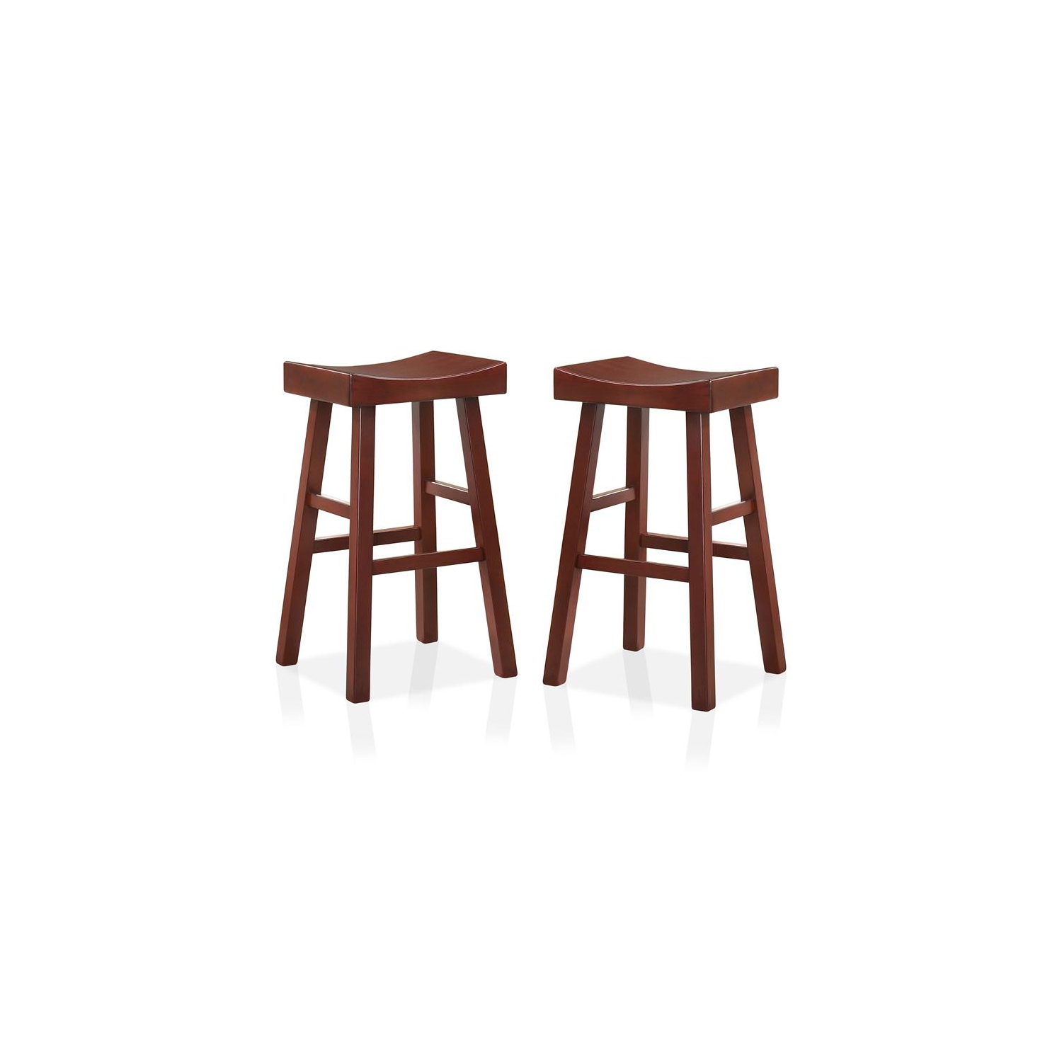 Furniture of America Epping Wood 29-Inch Saddle Stool in Dark Cherry