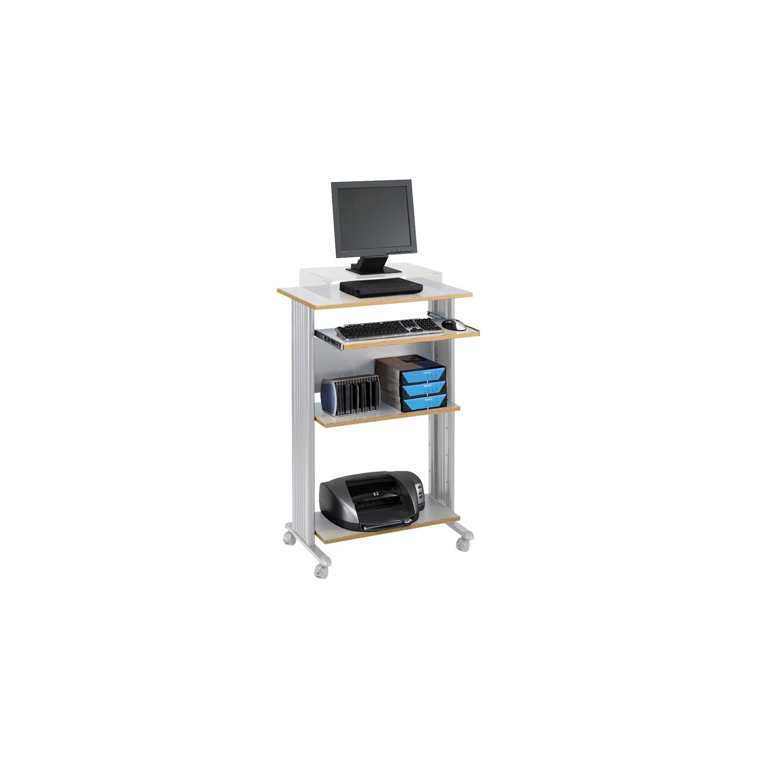 Scranton & Co Standing Wood Workstation in Gray