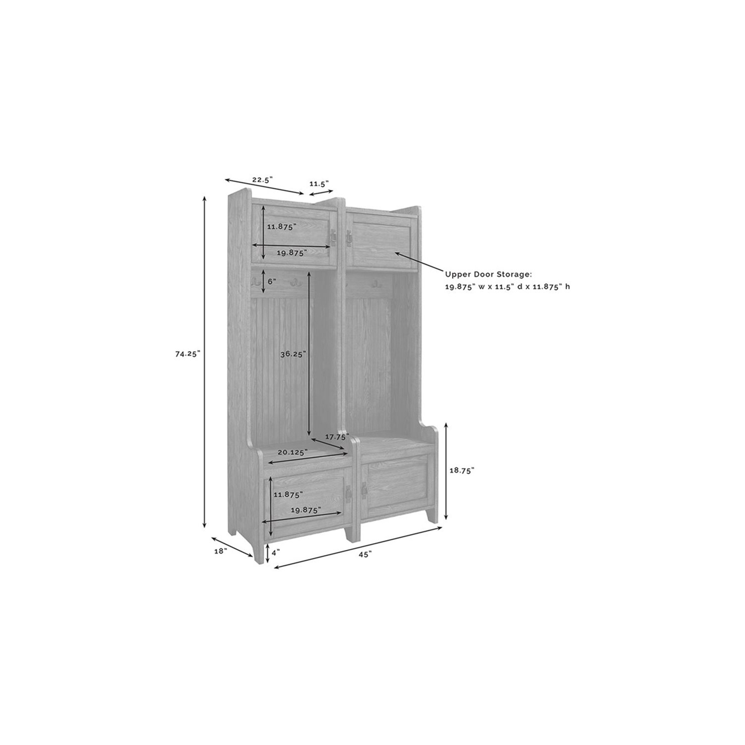 Pemberly Row Hall Tree in Distressed White