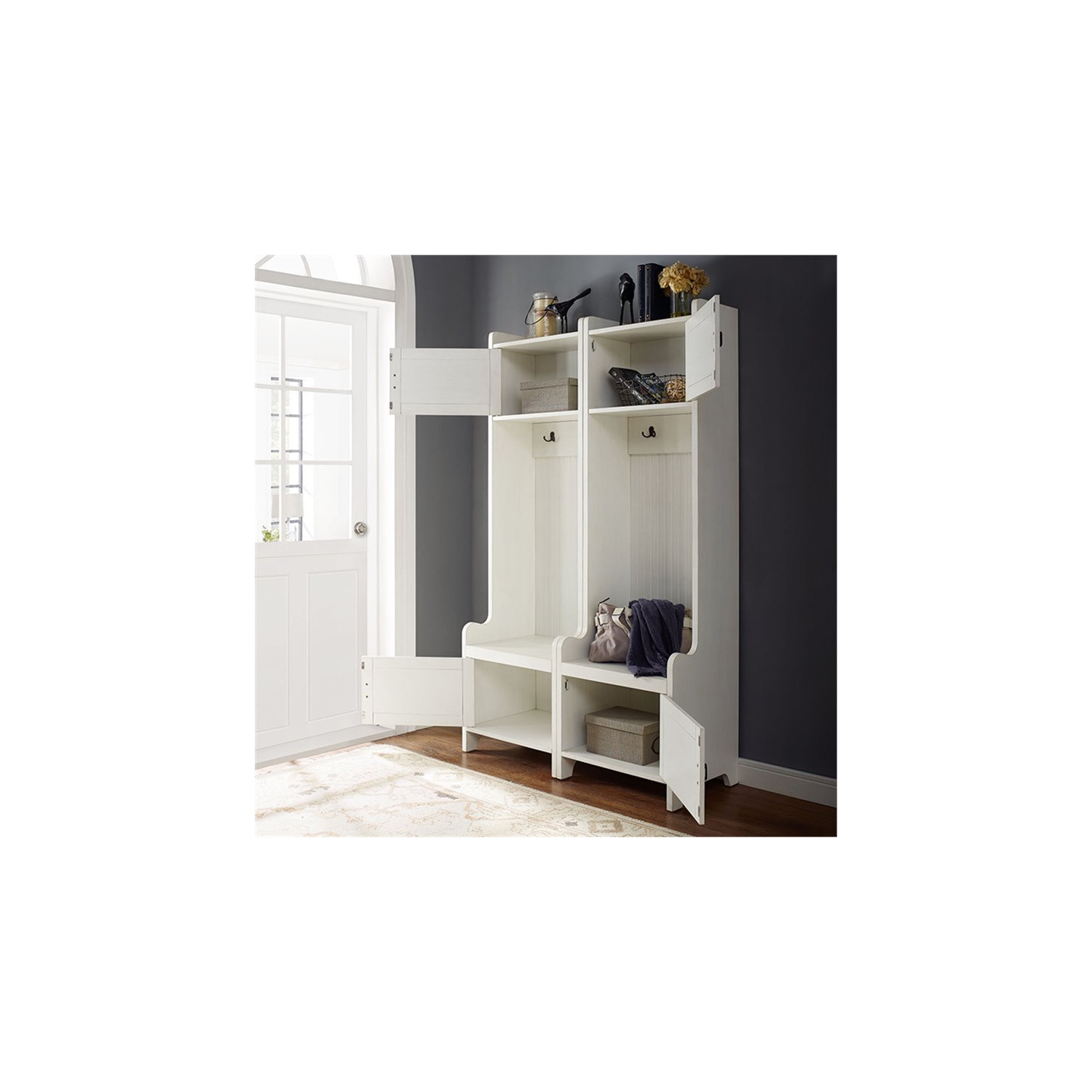 Crosley – Portemanteau Fremont Hall en blanc vieilli