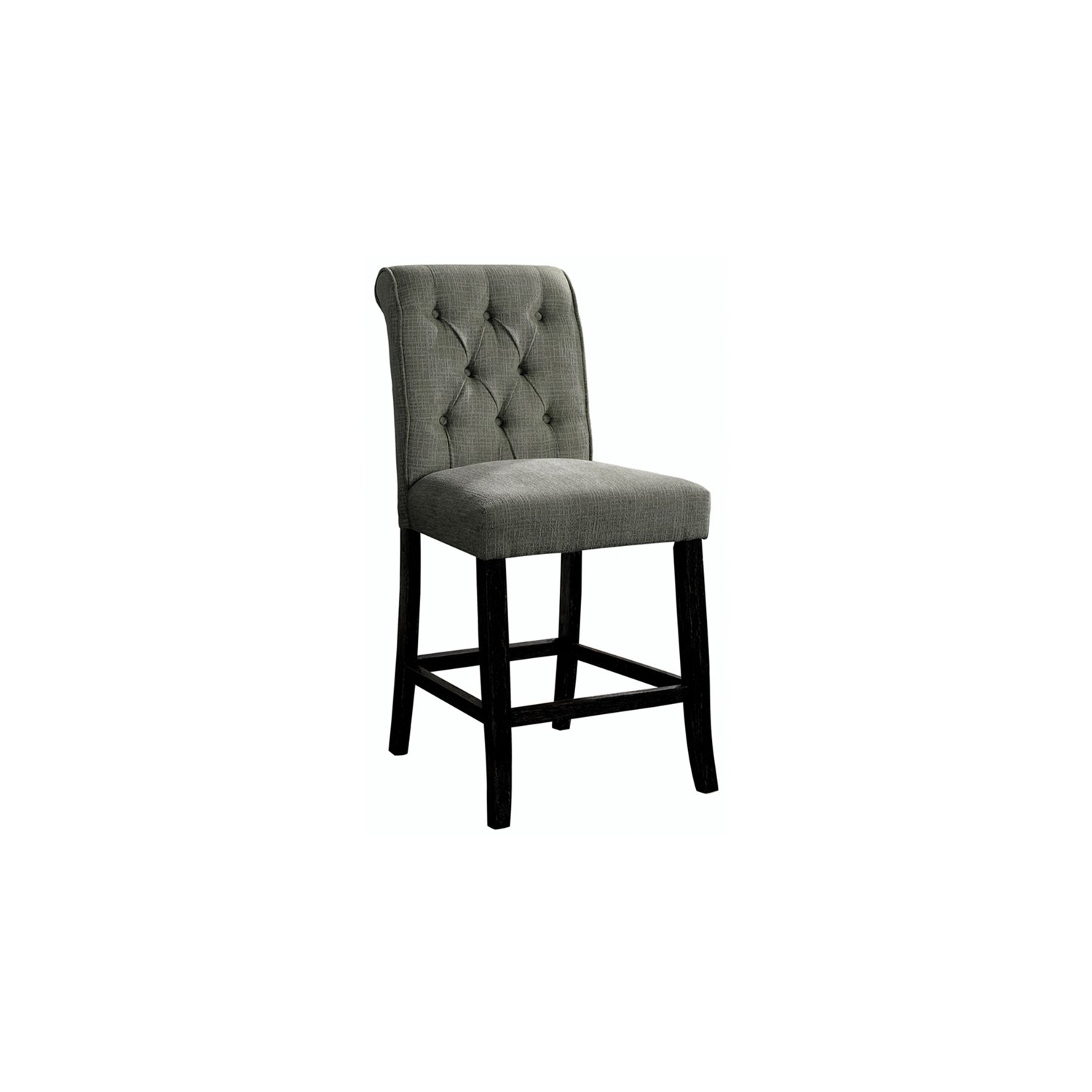 Furniture of America Landon Fabric Tufted Pub Chairs in Gray