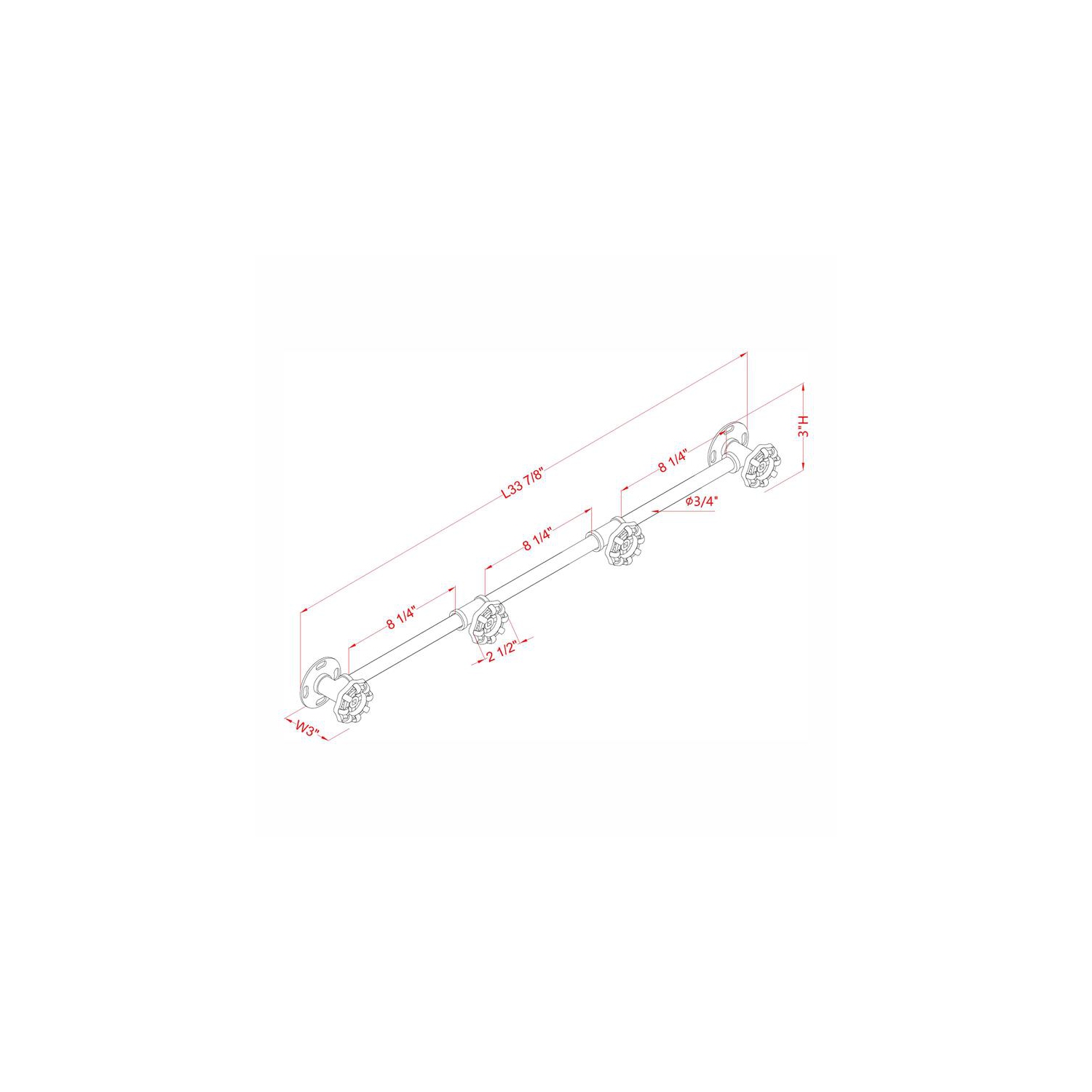 Furniture of America Margon Industrial Metal 4-Hook Coat Rack in Sand Black