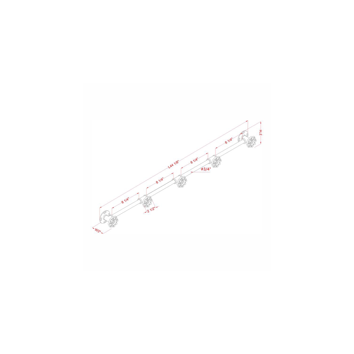 Portemanteau industriel en métal à 5 crochets Furniture of America Margon, noir sable