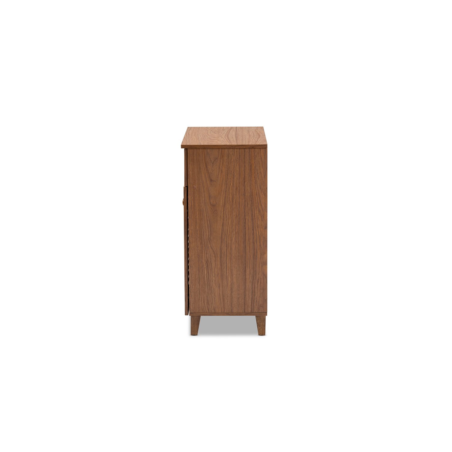 Bowery Hill Contemporary Wood 4-Shelf and Drawer Shoe Cabinet in Walnut Brown