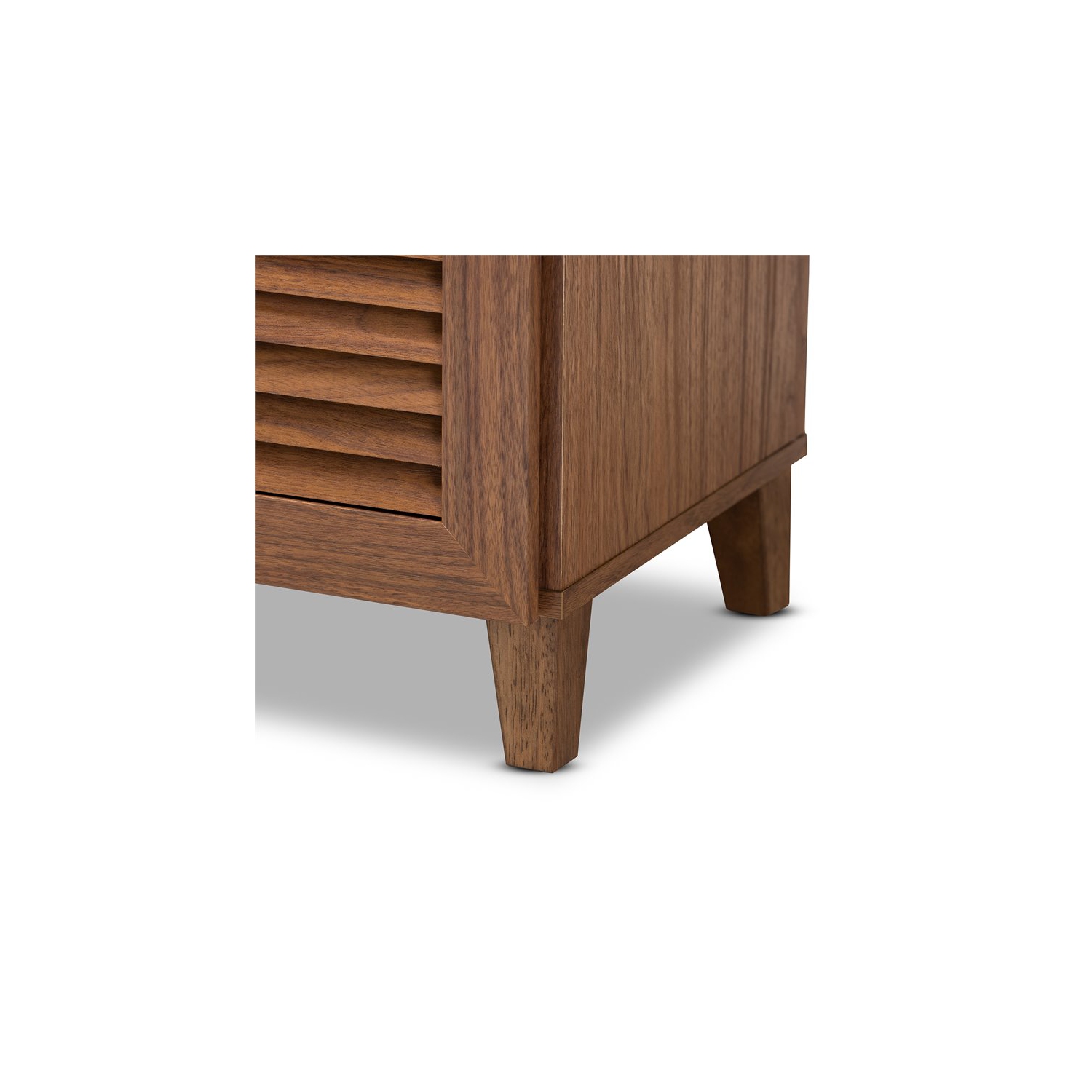 Bowery Hill Contemporary Wood 4-Shelf and Drawer Shoe Cabinet in Walnut Brown