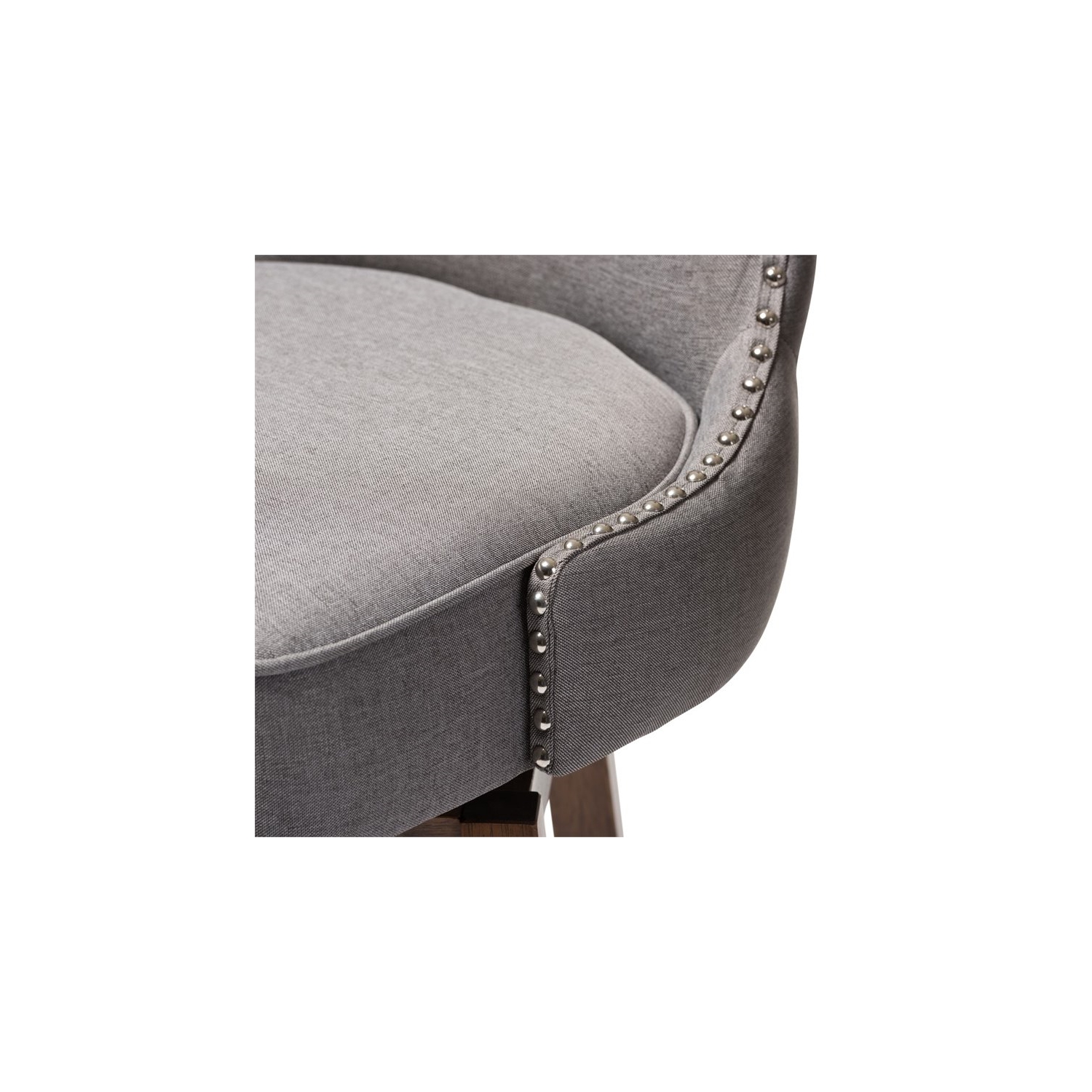 Hawthorne Collections 30.51" Modern Fabric Swivel Barstool in Gray