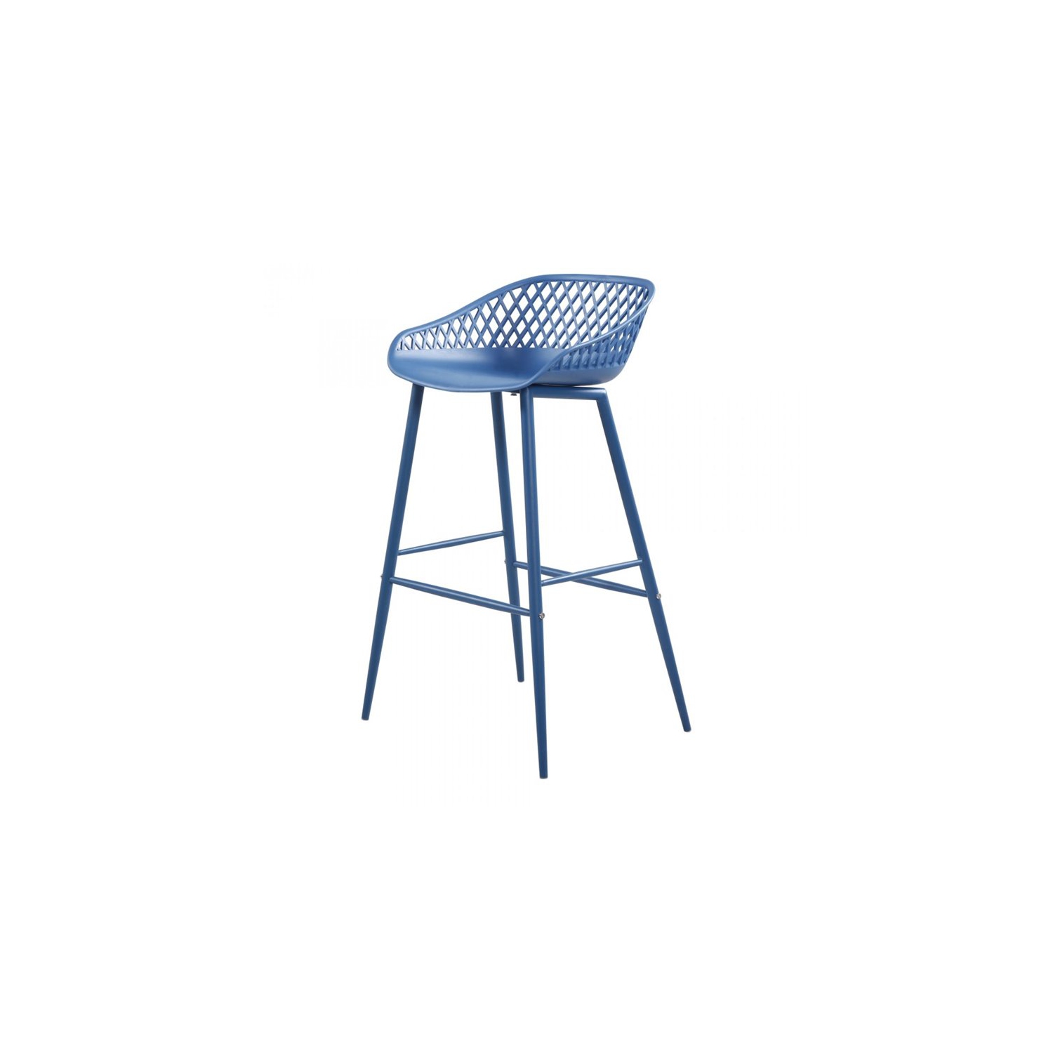 Moe's Home Collection Piazza 29" Plastic Patio Bar Stools in Blue