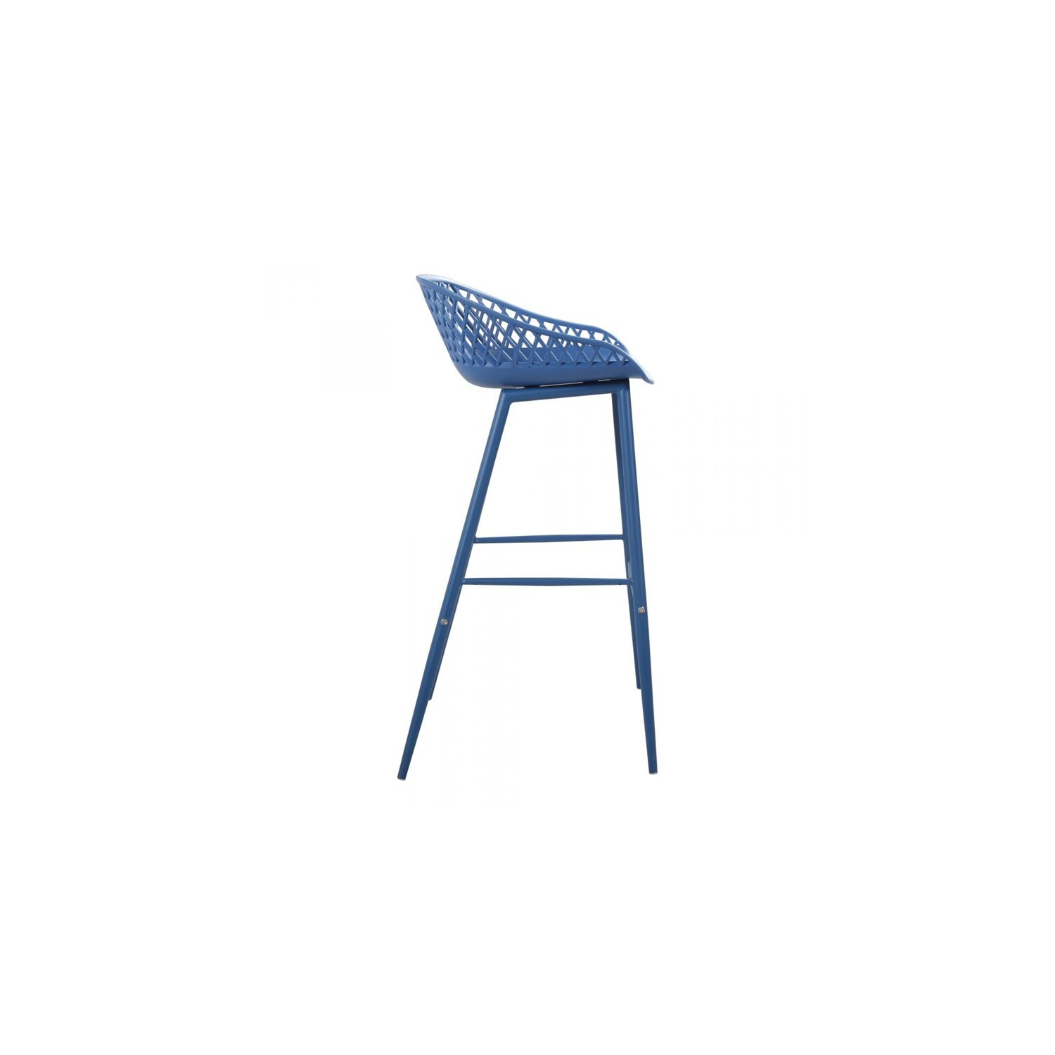 Moe's Home Collection Piazza 29" Plastic Patio Bar Stools in Blue